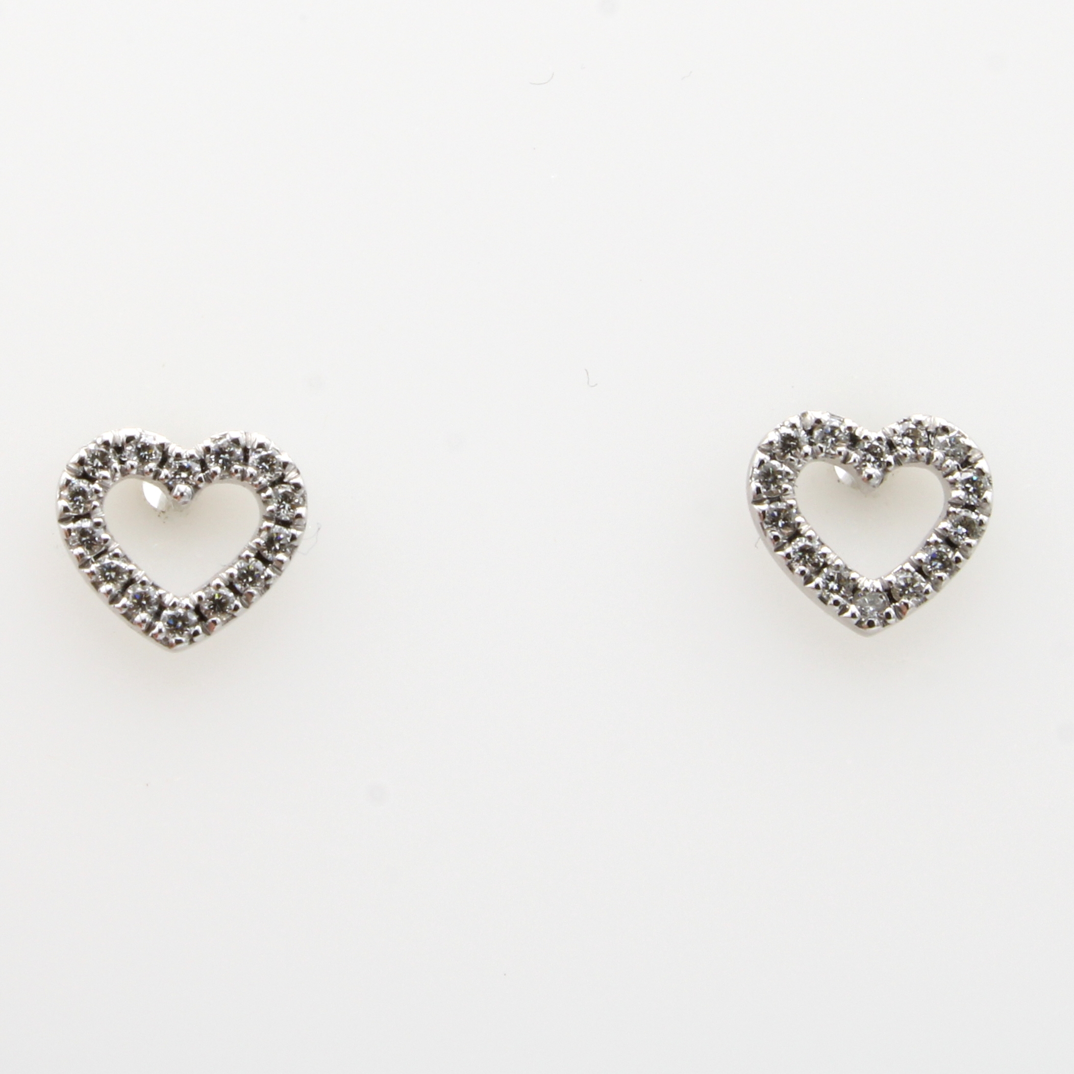 Image 27048191 - Paar Ohrstecker ´Herzen´ mit Brillanten, WG 590/000, Brill. zus. ca. 0.14 ct Weiß/si ...