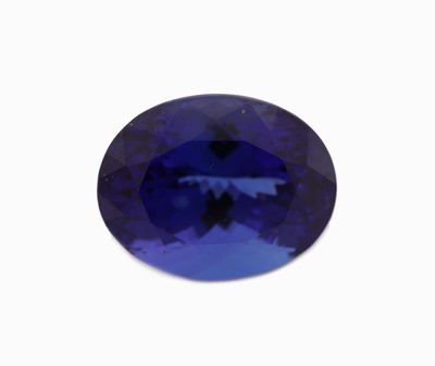 27048126a - Loser Tansanit, 18.2 ct, ovalfacett., 17.1 x 13.6 x 11 mm, sehr schöne Farbe, ...