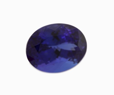 27048126b - Loser Tansanit, 18.2 ct, ovalfacett., 17.1 x 13.6 x 11 mm, sehr schöne Farbe, ...