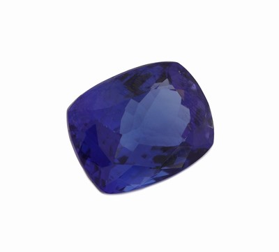 27048128a - Loser Tansanit, 9.55 ct, 12.36 x 9.29 x 6.05 mm, Cushion Cut, sehr schöne Farbe, ITLGJ ...