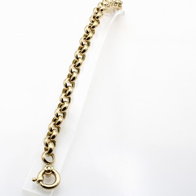 Image Erbsarmband, GG 585/000, Karabinerschl., B. ca. 8 mm, L. ca. 21 cm