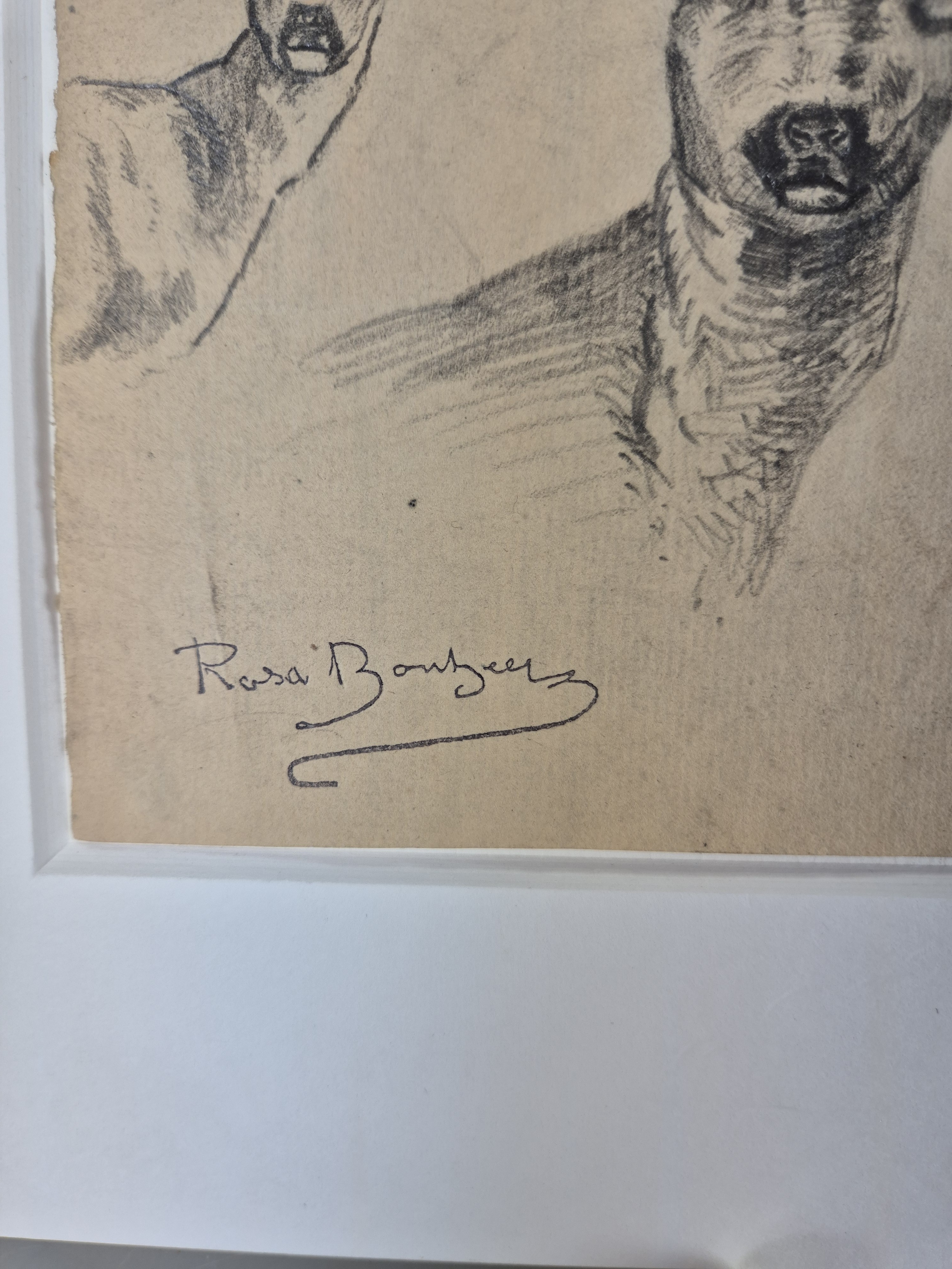 Detail b: Rosa Bonheur, 1822 Bordeaux-1899 Thomery, Etude de cerfs, Studieblatt mit 8 Darstellungen von Rehen, unten links Signaturstempel (Lugt 275), ...
