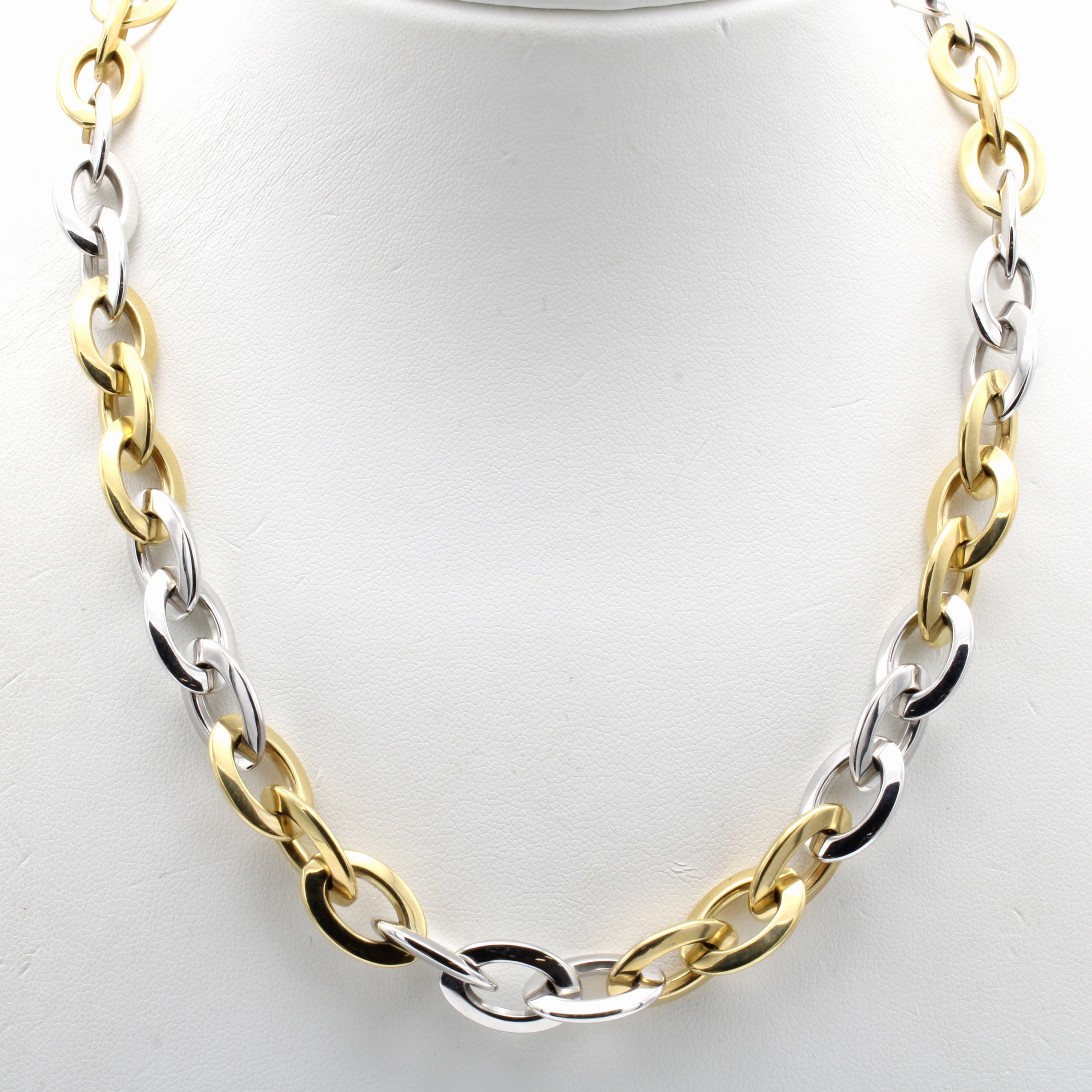 Image 27048397 - Collier, GG/WG 585/000, ovale Glieder ca. 10 mm, Karabinerschl., L. ca. 50 cm