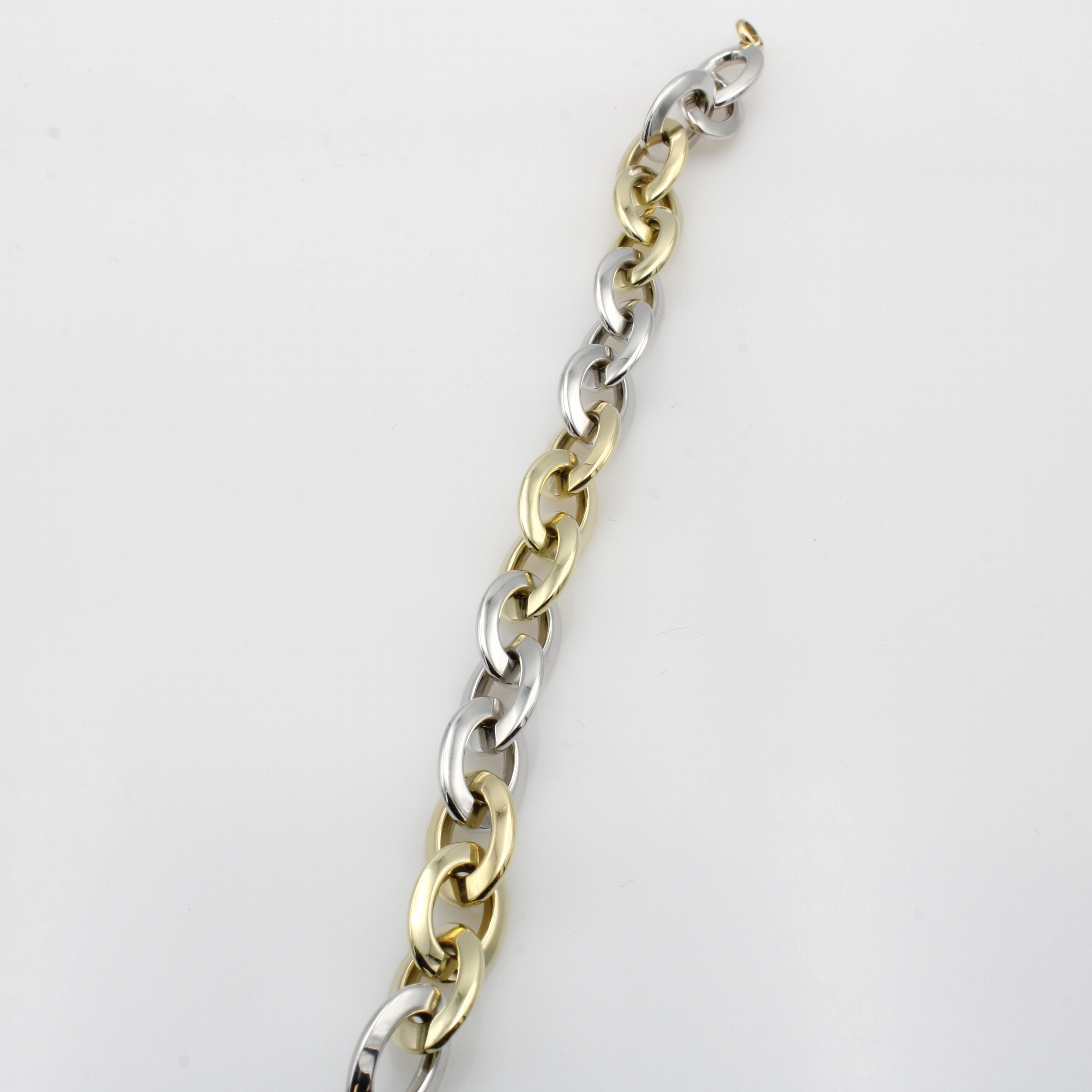 Image 27048398 - Armband, GG/WG 585/000, ovale Glieder ca. 10 mm, Karabinerschl., L. ca. 19 cm