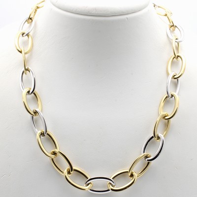 Image Collier, GG/WG 585/000, ovale Ringel ca. 13 mm, integrierte Schließe, L. ca. 45 cm