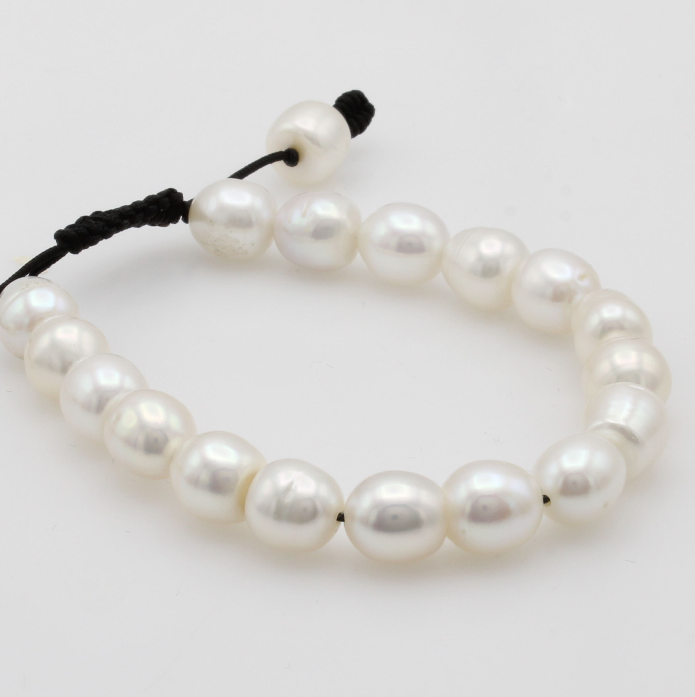 Image 27048403 - Armband mit Süßwasserzuchtperlen, weiße, barocke Perlen ca. 10-11 mm, L. variabel v. ...