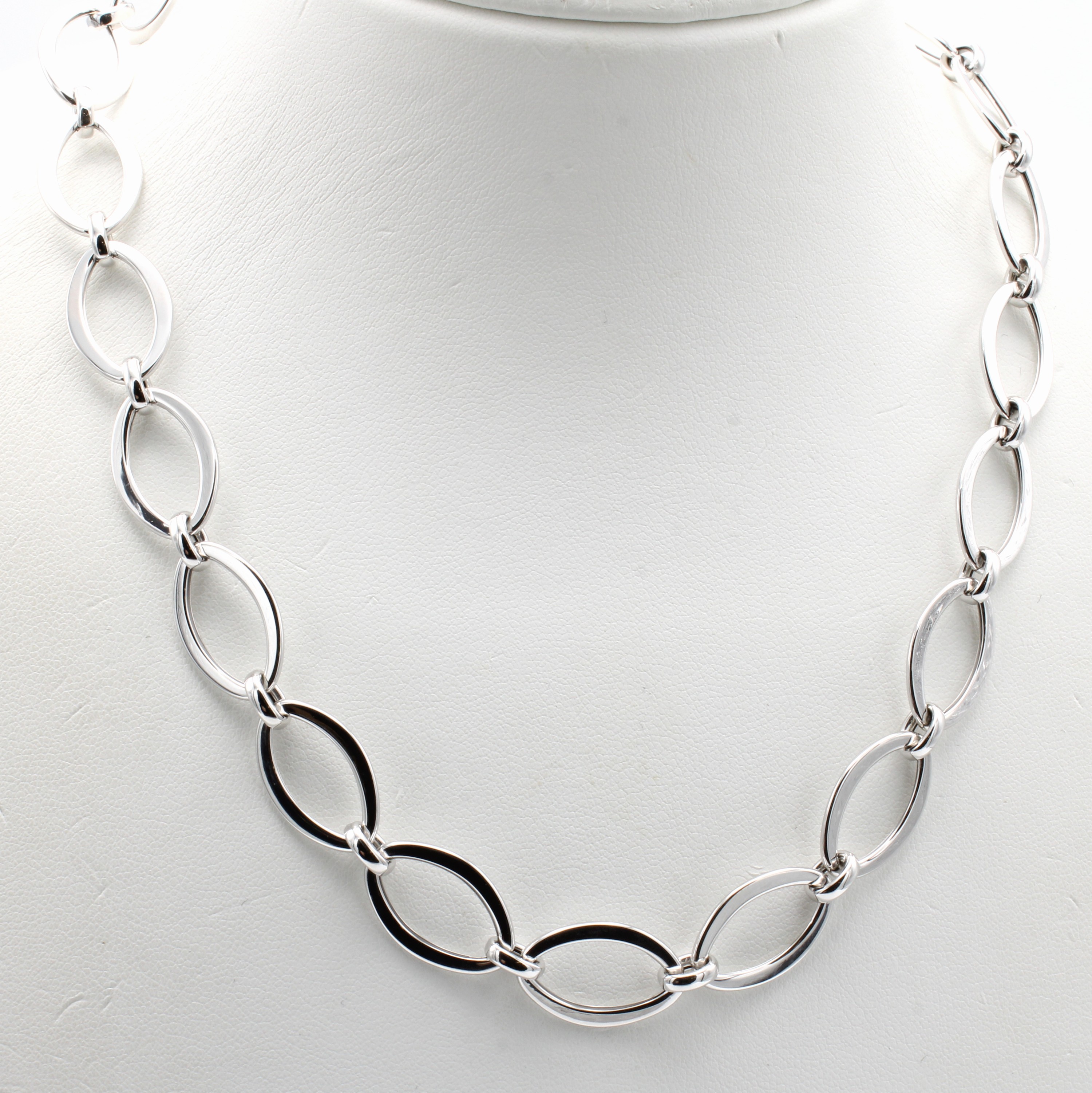 Image 27048408 - Collier, WG 585/000, ovale Glieder, inte- grierte Schließe, L. ca. 45 cm