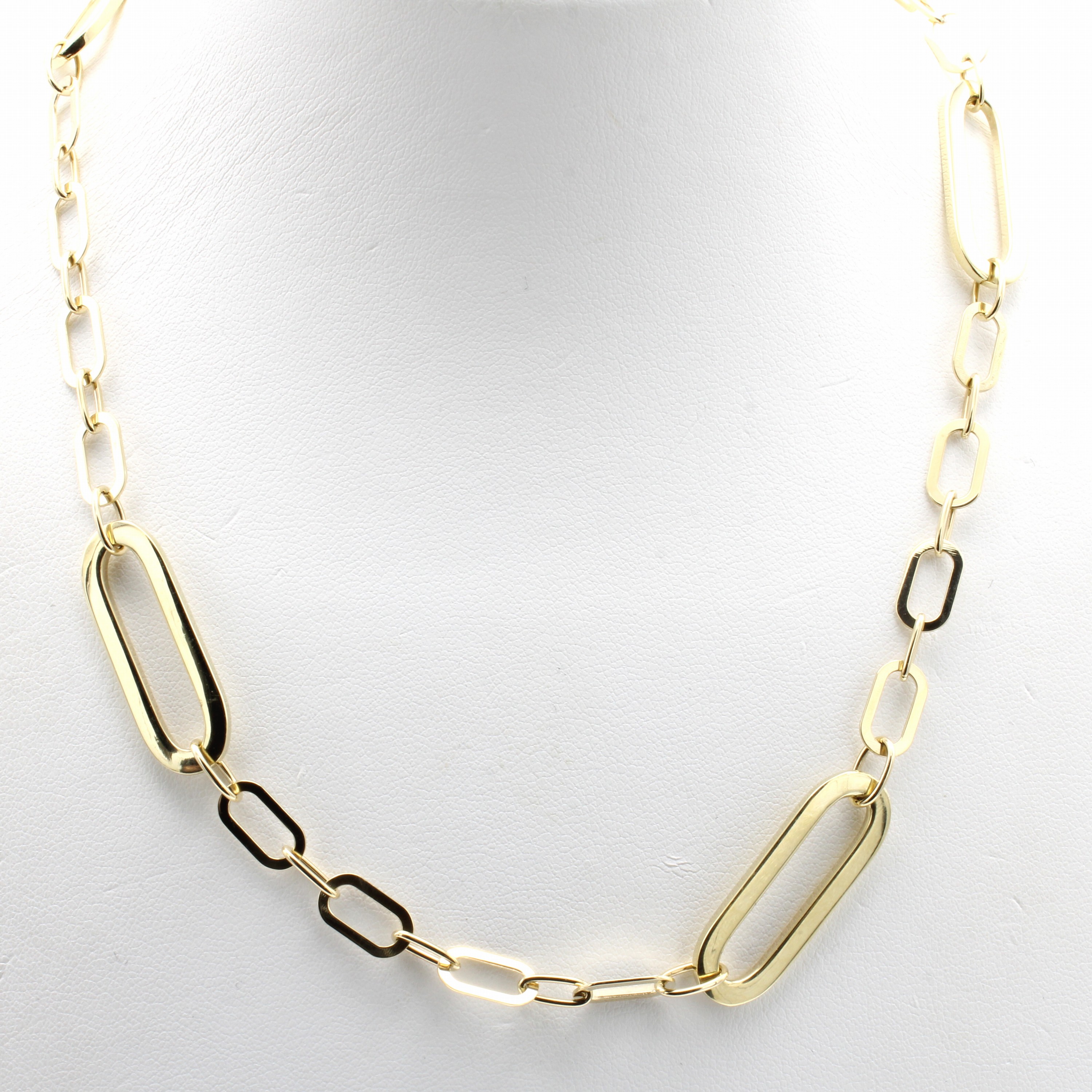 Image 27048410 - Collier, GG 585/000, sogn. Paperclip, ver- schieden große Glieder, Karabinerschl., L. ...