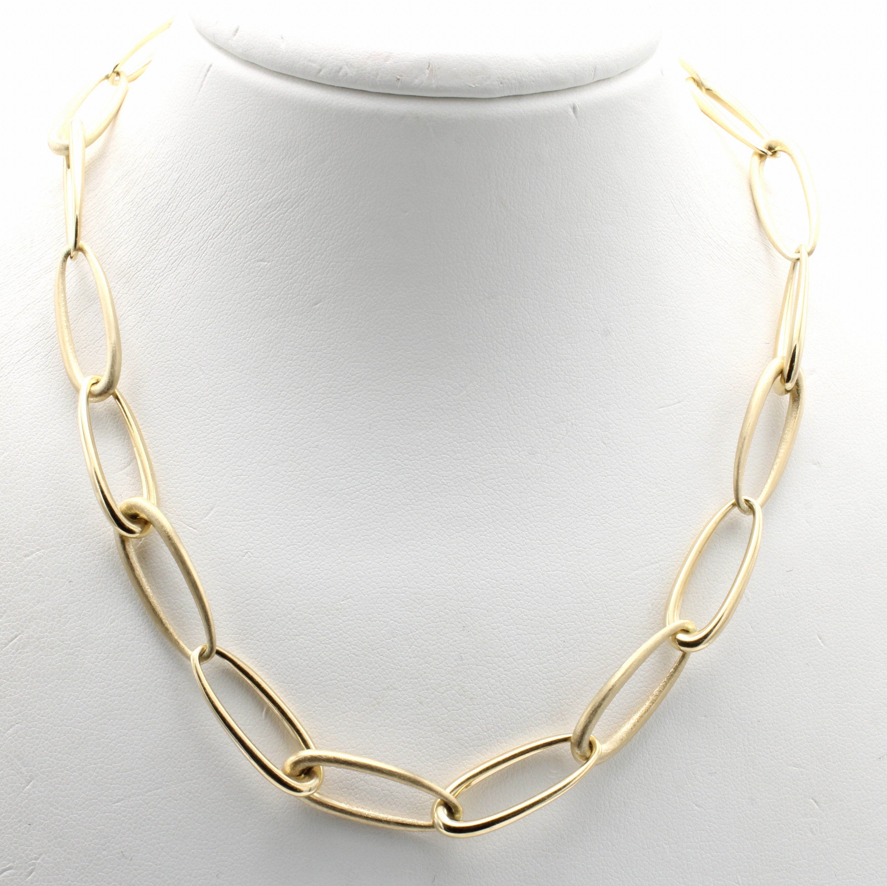 Image 27048414 - Collier, GG 585/000, Glieder in Wechsel feinsatiniert, Karabinerschl., L. ca. 50 cm