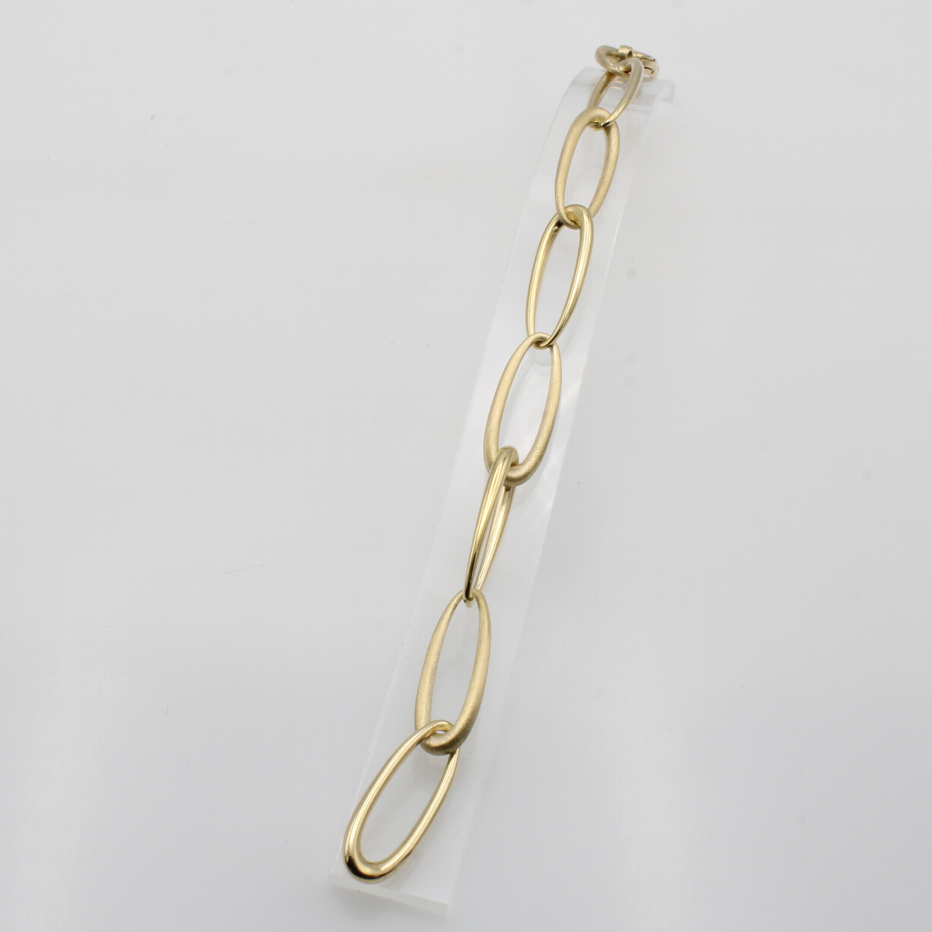 Image 27048415 - Armband, GG 585/000, Glieder in Wechsel feinsatiniert, Karabinerschl., L. ca. 19 cm