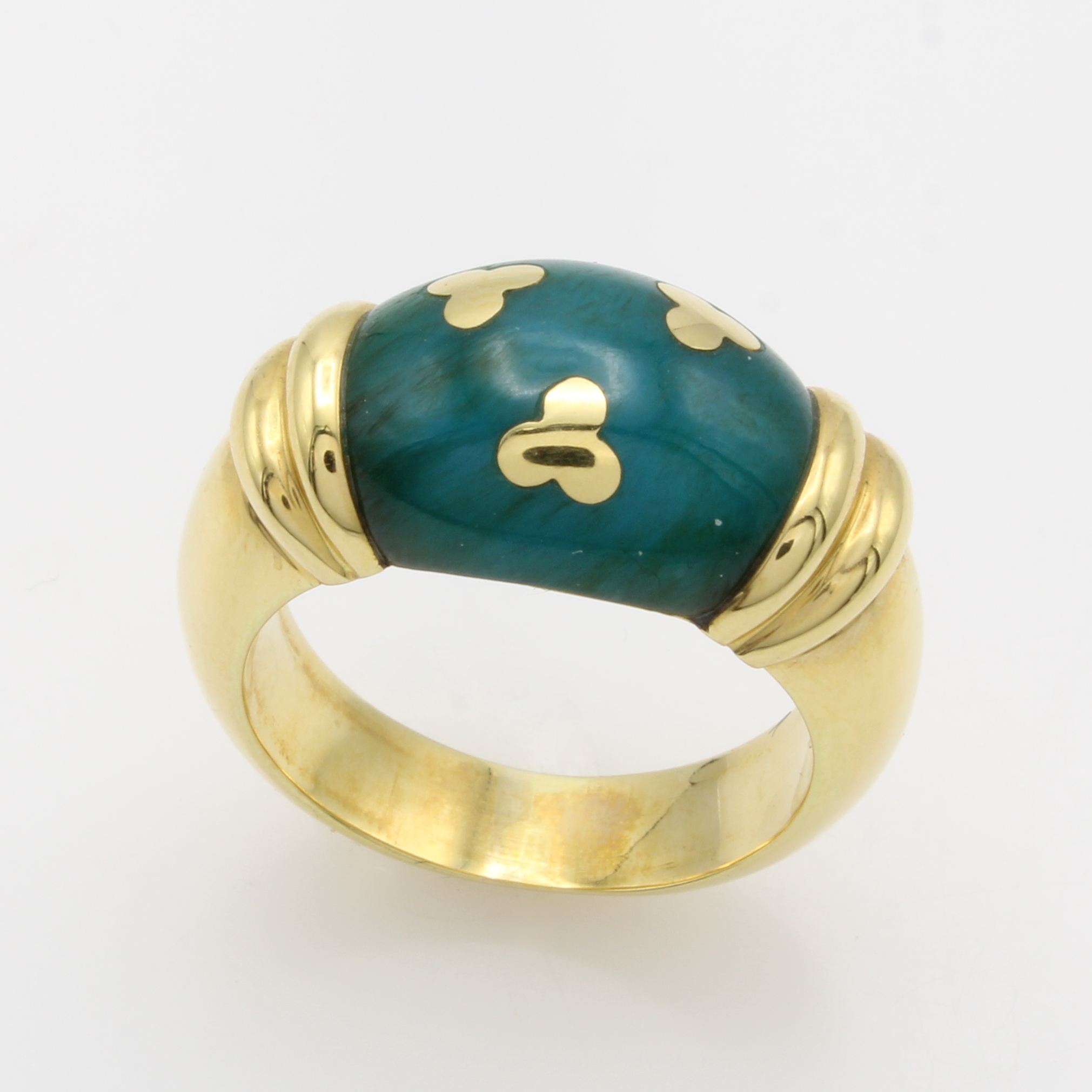 Image 27048417 - Ring mit Chrysocoll, GG 750/000, RW ca. 53 Schätzpreis: 1000, - EUR