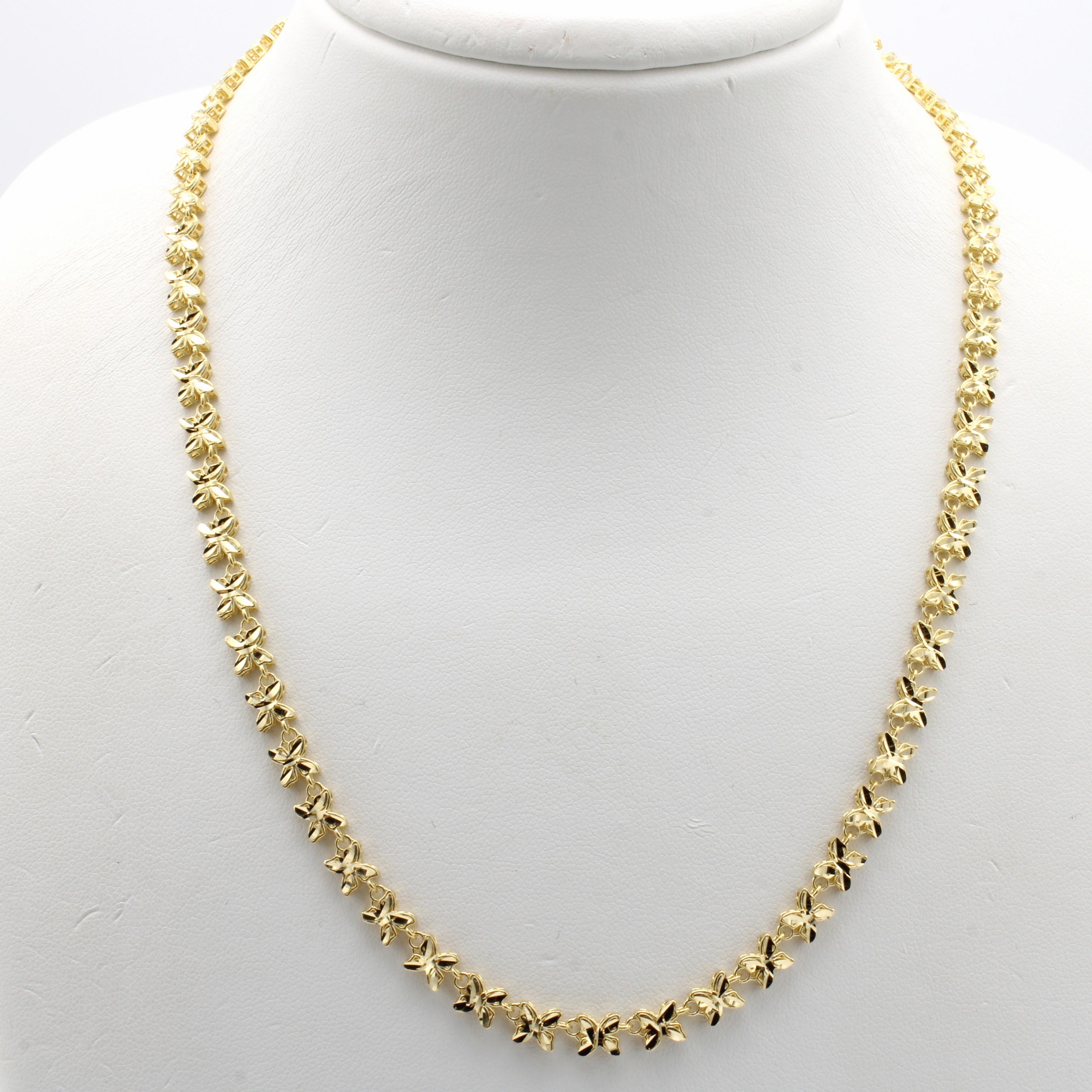 Image 27048418 - Collier, GG 585/000, Glieder in Form von Blüten, Karabinerschl., L. ca. 45 cm