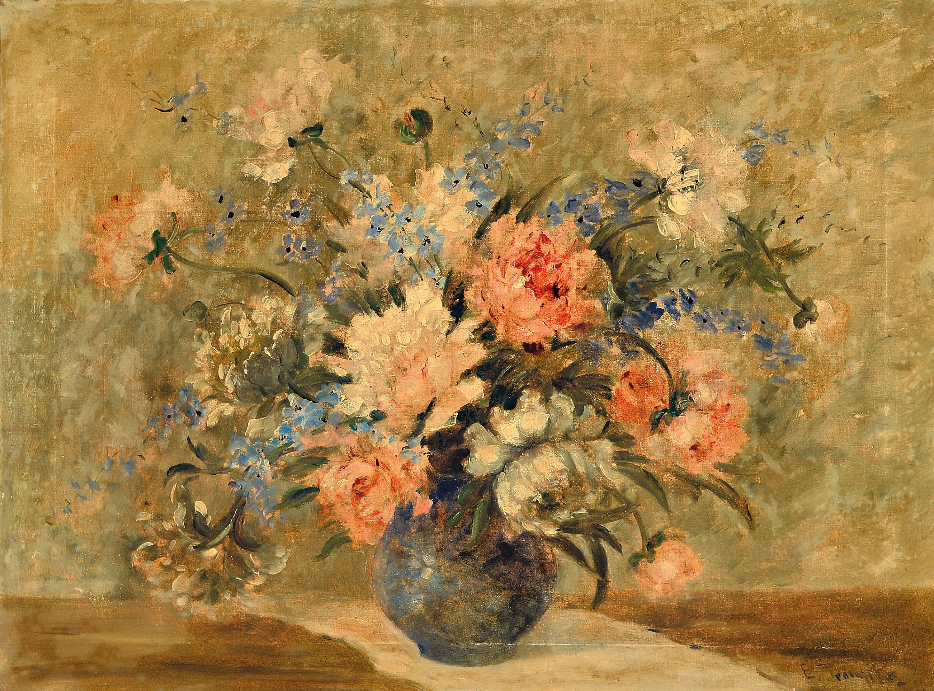 Image 27048423 - Ungedeuteter wohl französischer Künstler des 20.Jh., Blumenstillleben, rechts unten ...