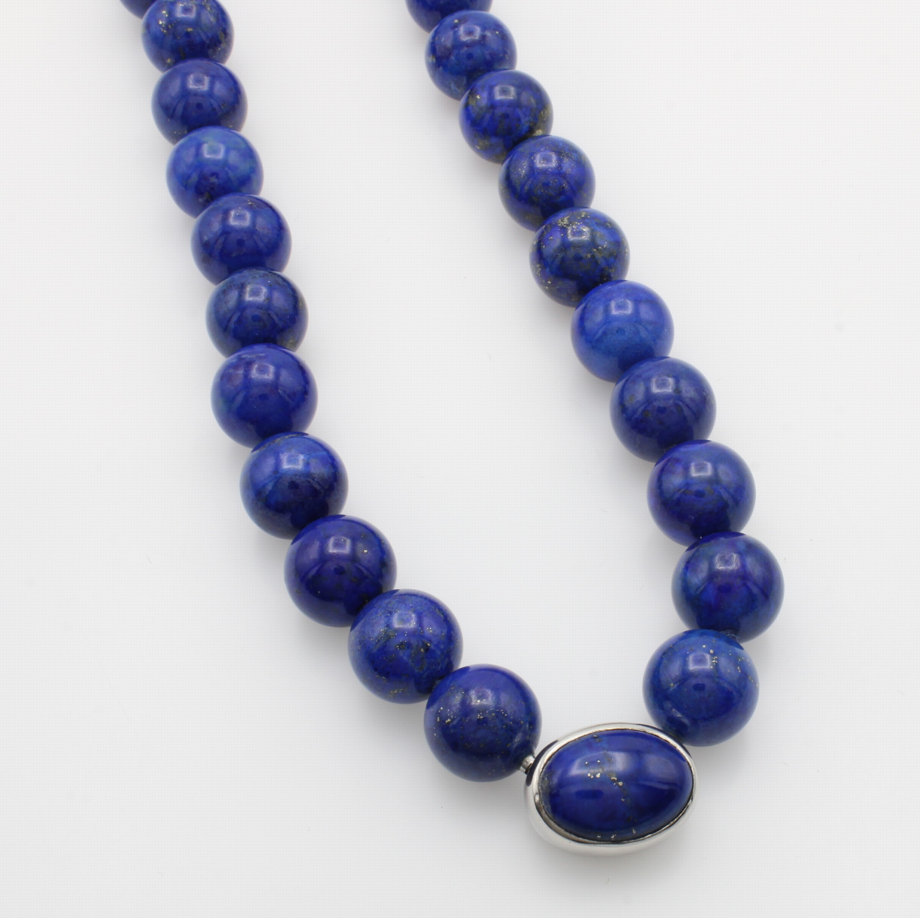Image 27048430 - Lapislazulikette mit Wechselschließe, Schließe 925er Silber m. Lapislazulicabochon, ...