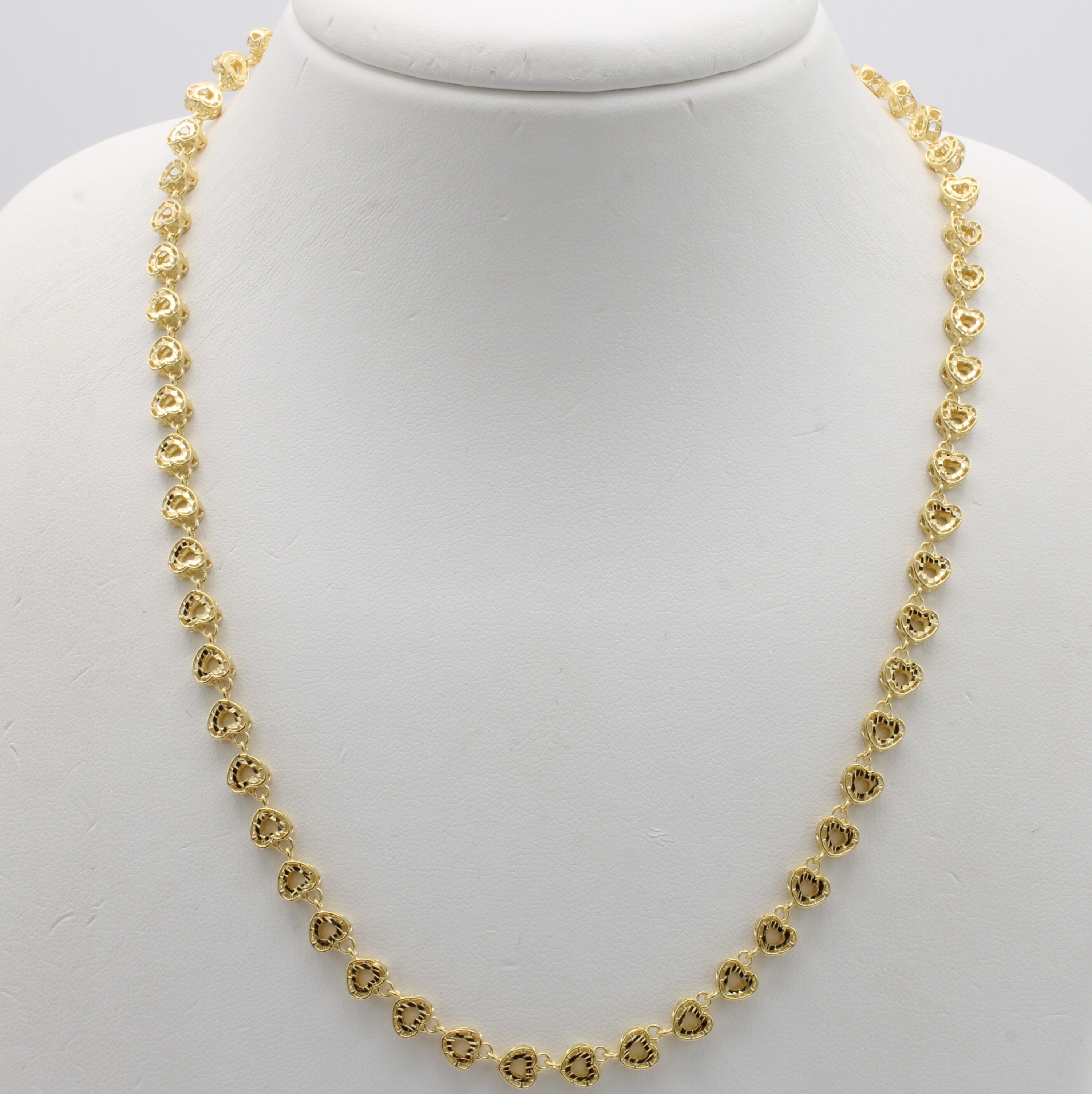 Image 27048439 - Collier, GG 585/000, Glieder in Herzchen- form, Karabinerschl., L. ca. 45 cm