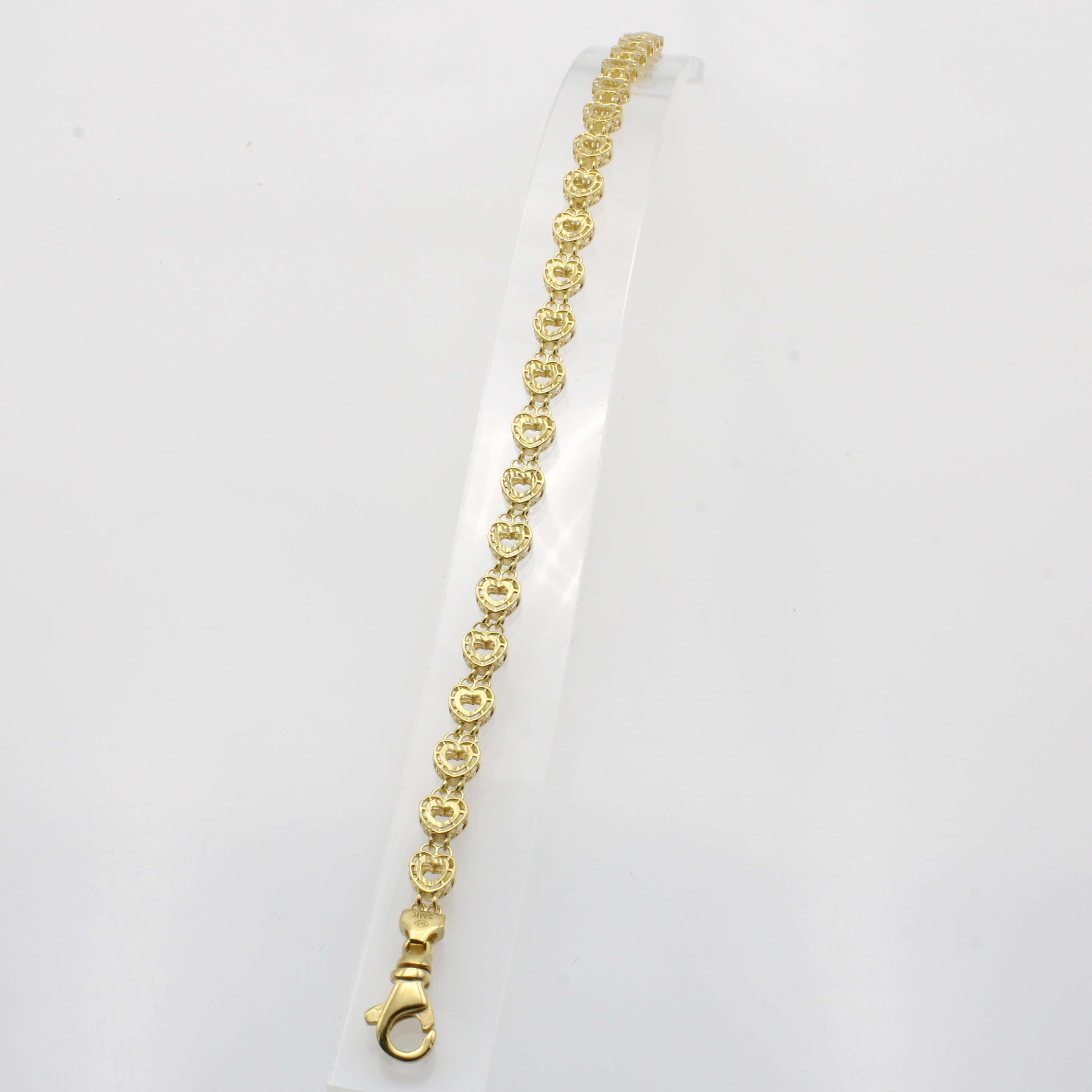 Image 27048440 - Armband GG 585/000, Glieder in Herzchen- form, Karabinerschl., L. ca. 19 cm