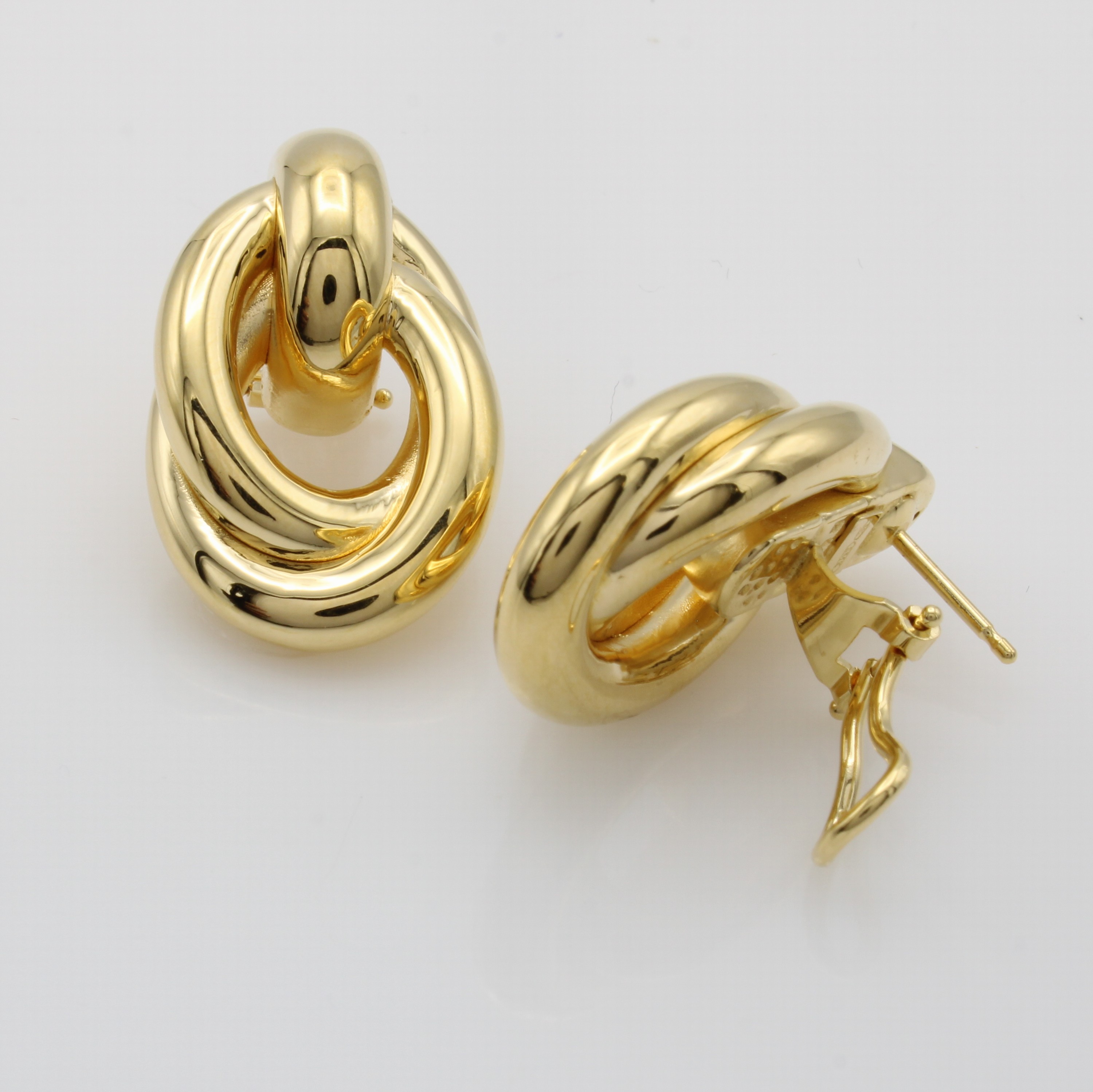 Image 27048458 - Paar Ohrstecker, GG 585/000, verschlungene Form, mit Clipbrisur