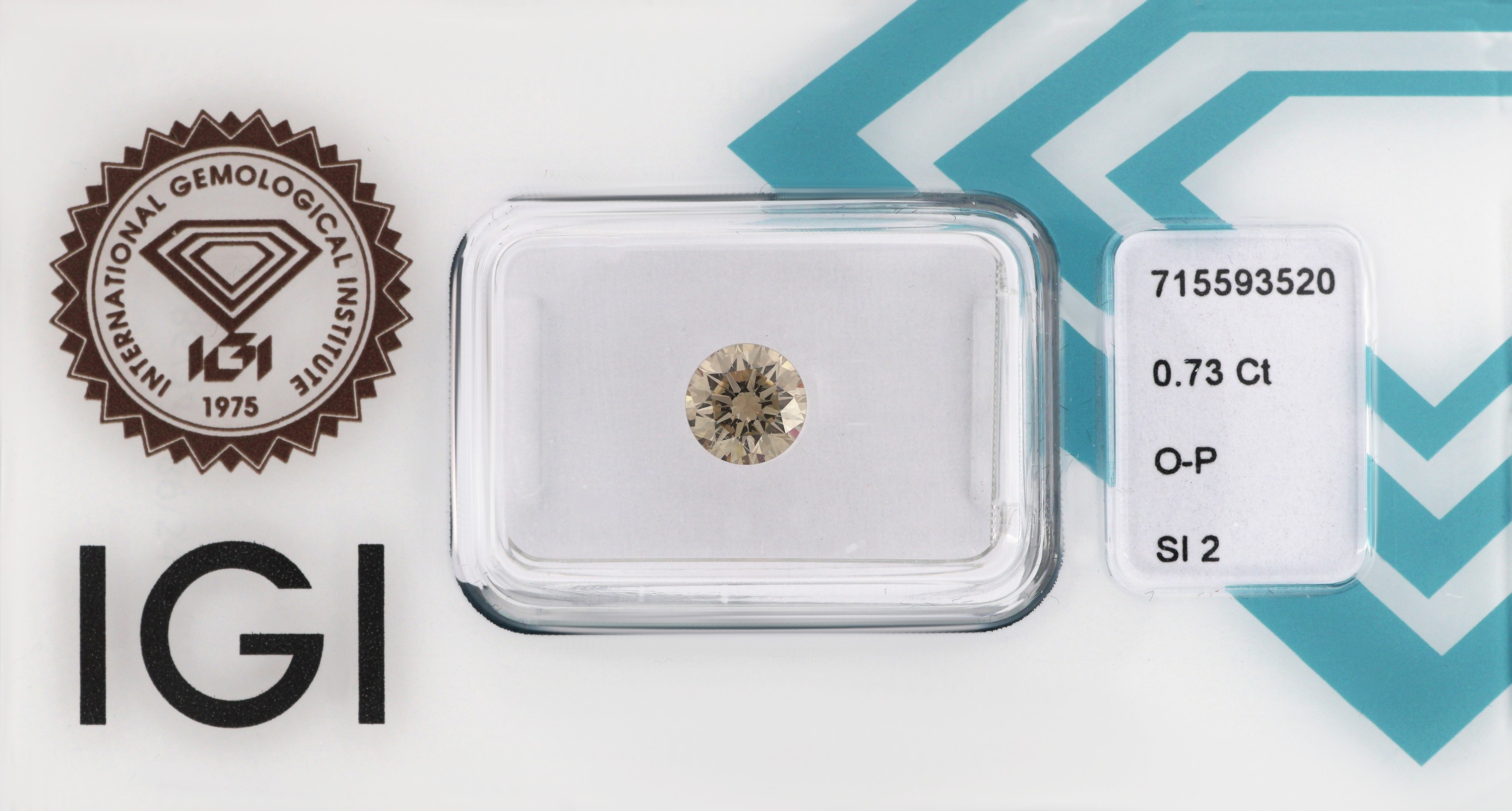 Image 27048469 - Loser Brillant, 0.73 ct Very Light Brown (O- P)/si1, verschweißt, IGI Expertise ...