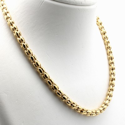 27048400a - Collier, GG/WG 585/000, D. ca. 5.5 mm, Kara-binerschl., L. ca. 50 cm