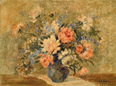 Image Ungedeuteter wohl französischer Künstler des 20.Jh., Blumenstillleben, rechts unten ...