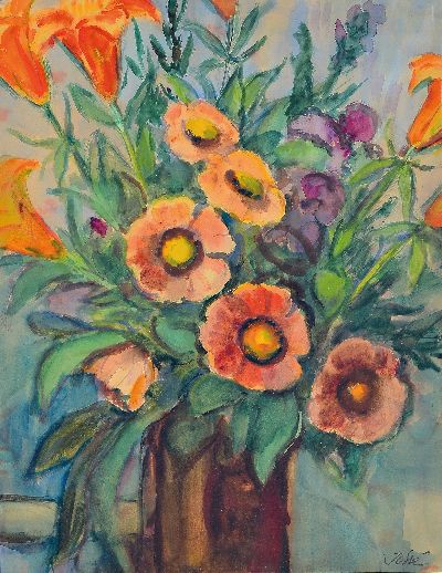 Image Friedrich Jossé, 1897 Wolfstein-1994 Speyer, Blumenstillleben, Aquarell auf Papier, ...