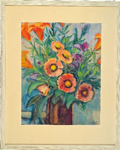 27048436k - Friedrich Jossé, 1897 Wolfstein-1994 Speyer, Blumenstillleben, Aquarell auf Papier, ...