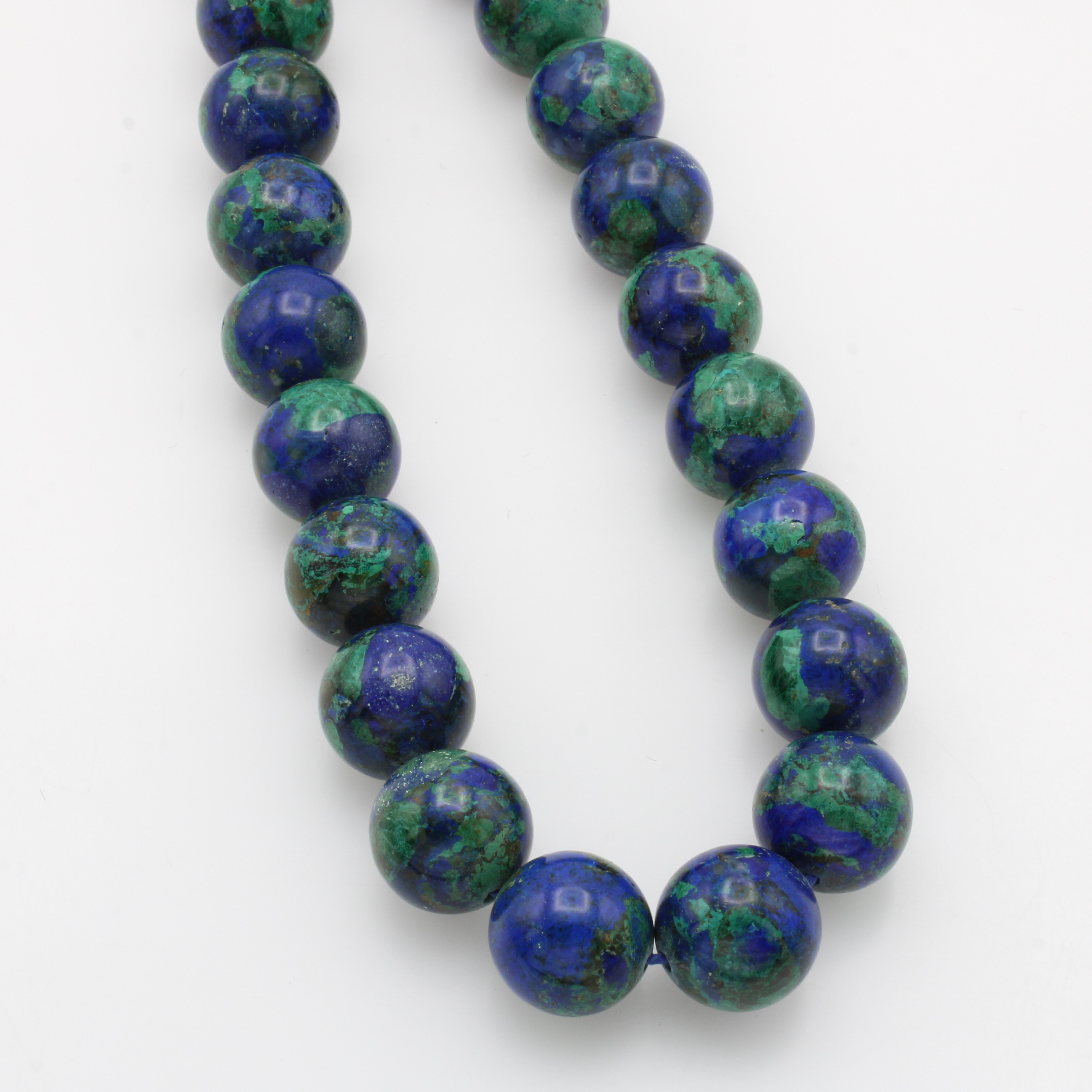 Image 27048540 - Kette mit Azurit und Malachitkugeln, Kara- binerschl., Kugeld. ca. 15 mm, L. ca. 45 cm