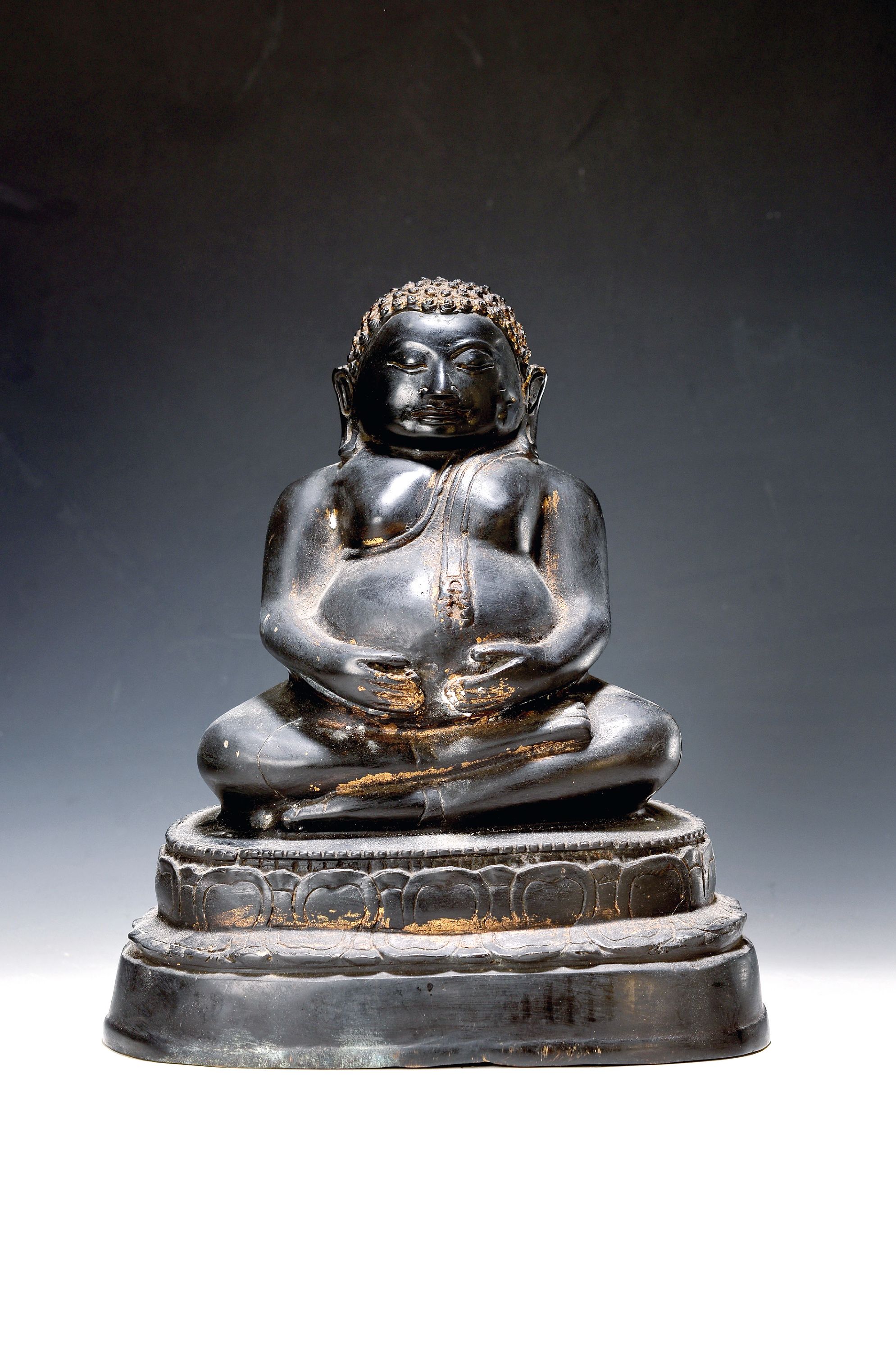 Image 27048576 - Phra Sangkachai, Thailand, wohl 19. Jh., Bronze, dunkel patiniert, Reste von Vergoldung, ...