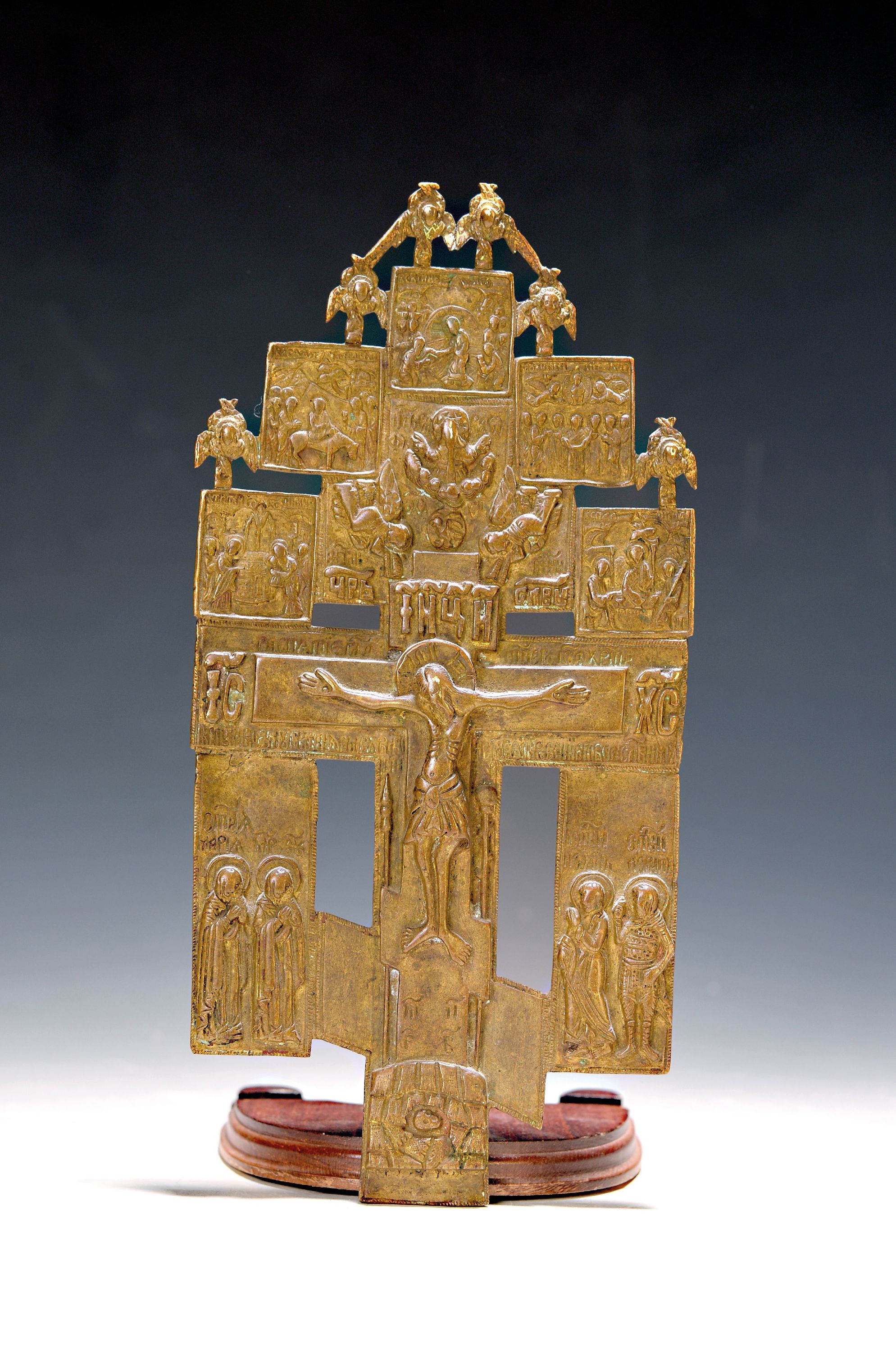 Image 27048591 - Hauskreuz, Russland, 19. Jh., Messing, 25.5 x 12 cm