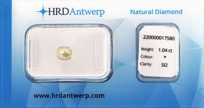Image Loser Diamant im Cushion-Cut, 1.04 ct Natural Greyish Yellow/si2, verschweißt, HRD ...