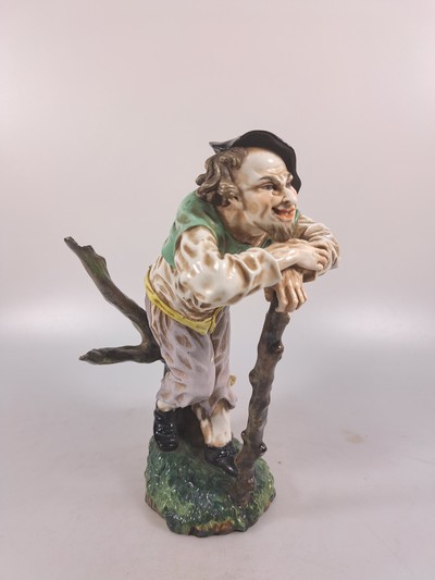 27048556d - Skulptur eines Bettlers, ´Der Landstreicher´, Passau aus Höchster Originalform, um 1925, ...
