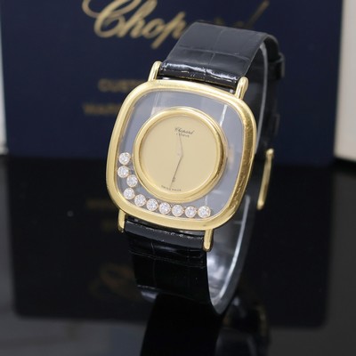 27048567a - CHOPARD Damenarmbanduhr Happy diamonds in GG 750/000 Referenz 21/2884, quarz, beids. ...