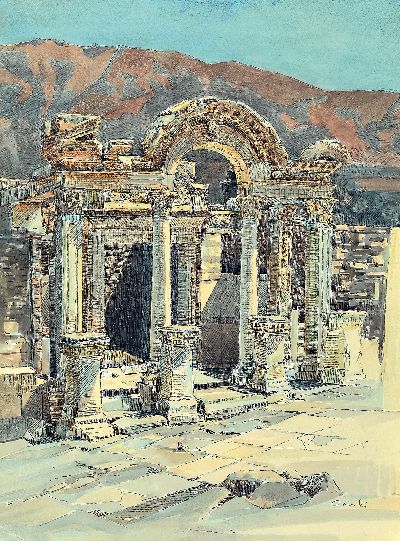 Image Zuschreibung: Arnold Gorski, geb. 1935, Wiesbadener Künstler, zwei Aquarelle, antike ...