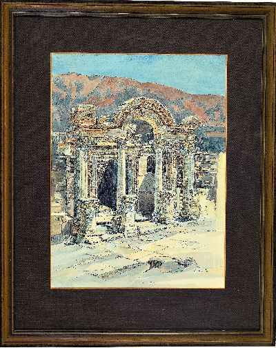 27048575k - Zuschreibung: Arnold Gorski, geb. 1935, Wiesbadener Künstler, zwei Aquarelle, antike ...