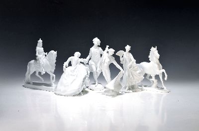 Image 6 Porzellanfiguren, Rosenthal, 2. Hälfte 20. Jh., alle weiß, u.a. Jan Wellem, ...
