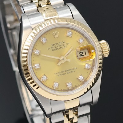 27048592e - ROLEX Oyster Perpetual Datejust Damenarmbanduhr in Stahl/Gold Referenz 69173, ...