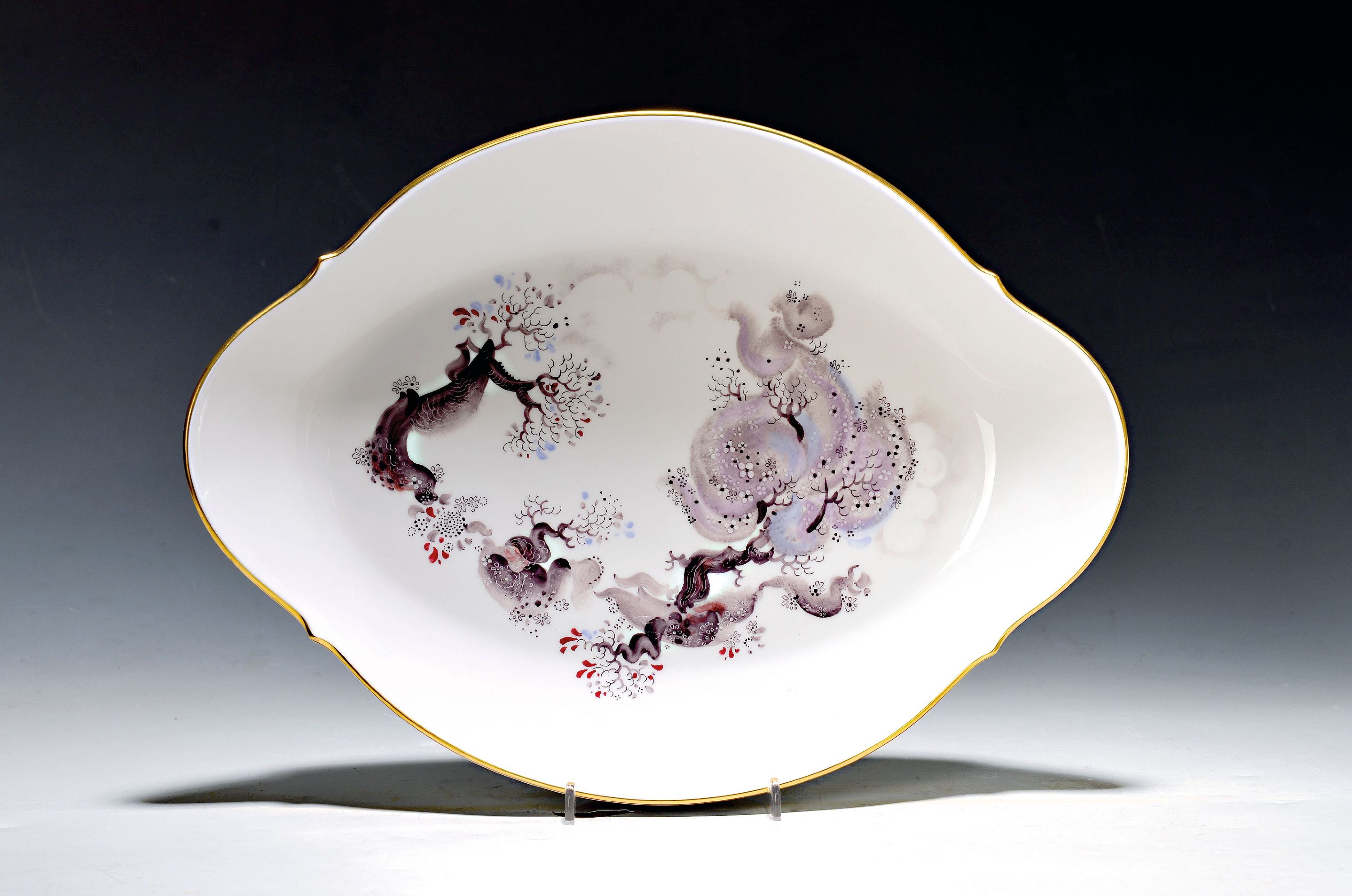 Image 27048611 - Vierpassige Platte ´Mandelbäumchen´, Meissen, 1980er-Jahre, 2.Wahl, Porzellan, ...