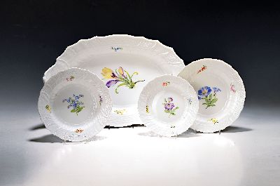 Image Service Neubrandstein, Meissen, Knaufzeit, 2. Wahl, Porzellan, 3 Suppenteller D. 23,5cm, ...