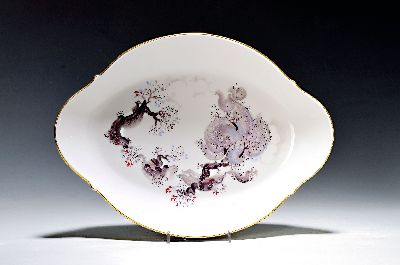 Image Vierpassige Platte ´Mandelbäumchen´, Meissen, 1980er-Jahre, 2.Wahl, Porzellan, ...