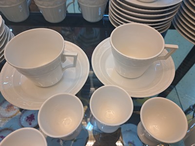 27048612e - Frühstückservice Kurland, KPM Berlin, ausgehendes 20.Jh., Weißporzellan, Reliefzier, ...