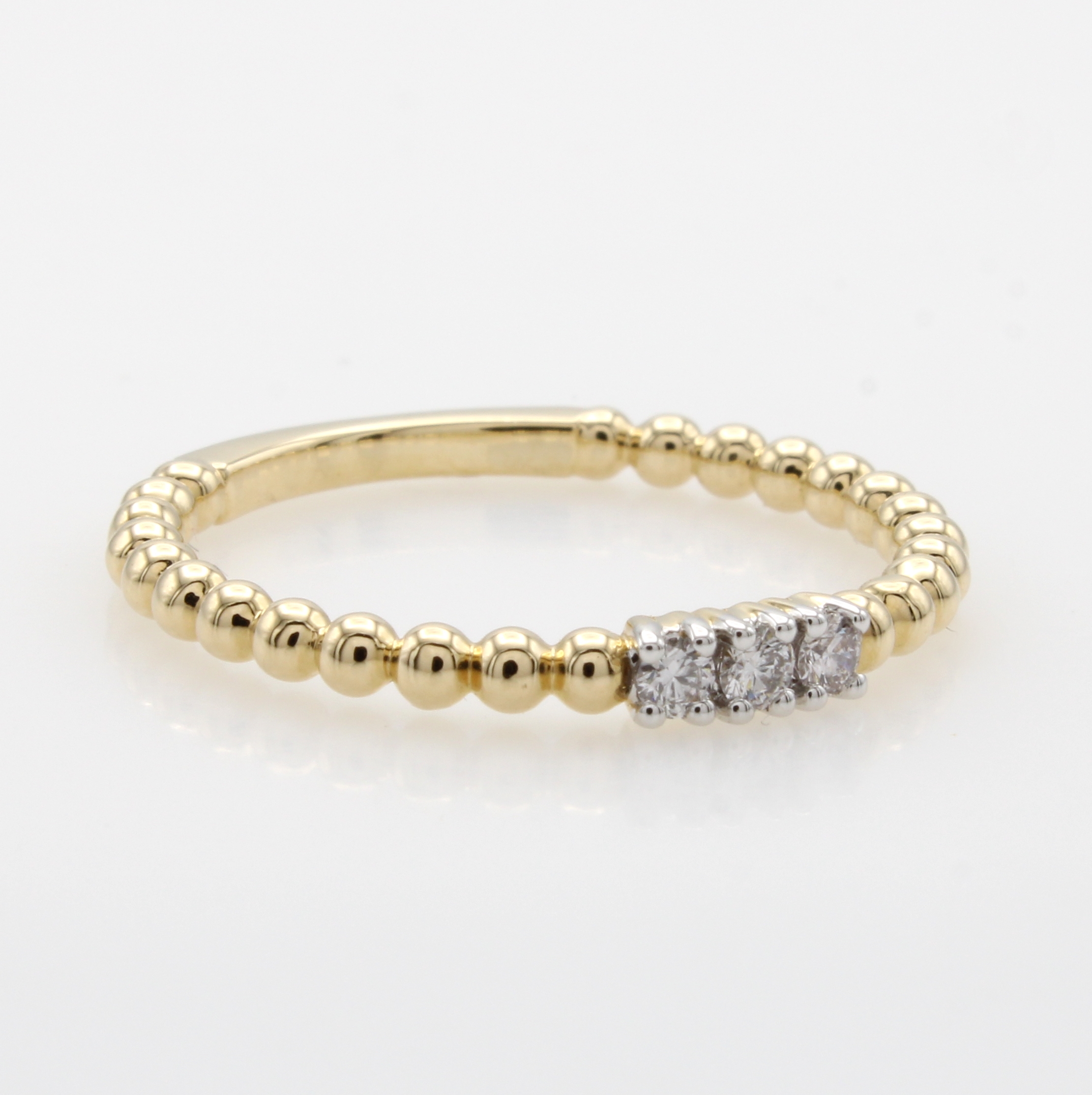 Image 27049075 - Kugelring mit Brillanten, GG 585/000, 3 Brill. in rhod. Fassungen zus. ca. 0.10 ct ...