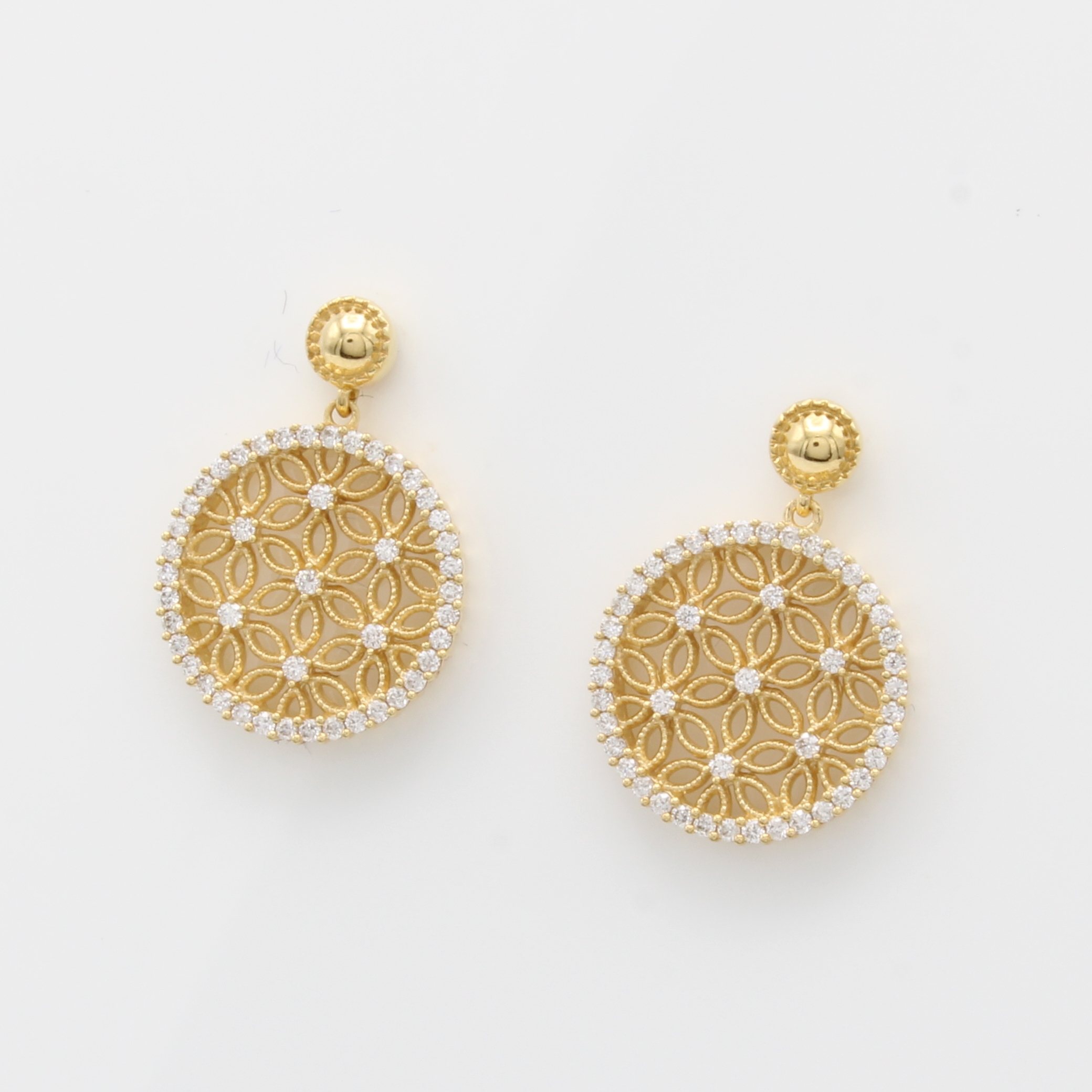 Image 27049086 - Paar Ohrstecker mit Brillanten, GG 585/000, Brill. zus. ca. 0.35 ct Weiß/si, z.T. im ...