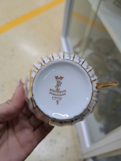 27049046f - Kaffeeservice für 12 Personen, Württemberg Porzellan, um 1920-30, Porzellan, reiche ...