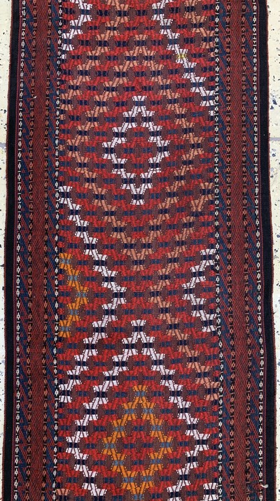 27049083i - ´Zeltband´antik, Turkmenistan, um 1900, Wolle auf Wolle, ca. 1660 x 53 cm, EHZ: 2-3 ...