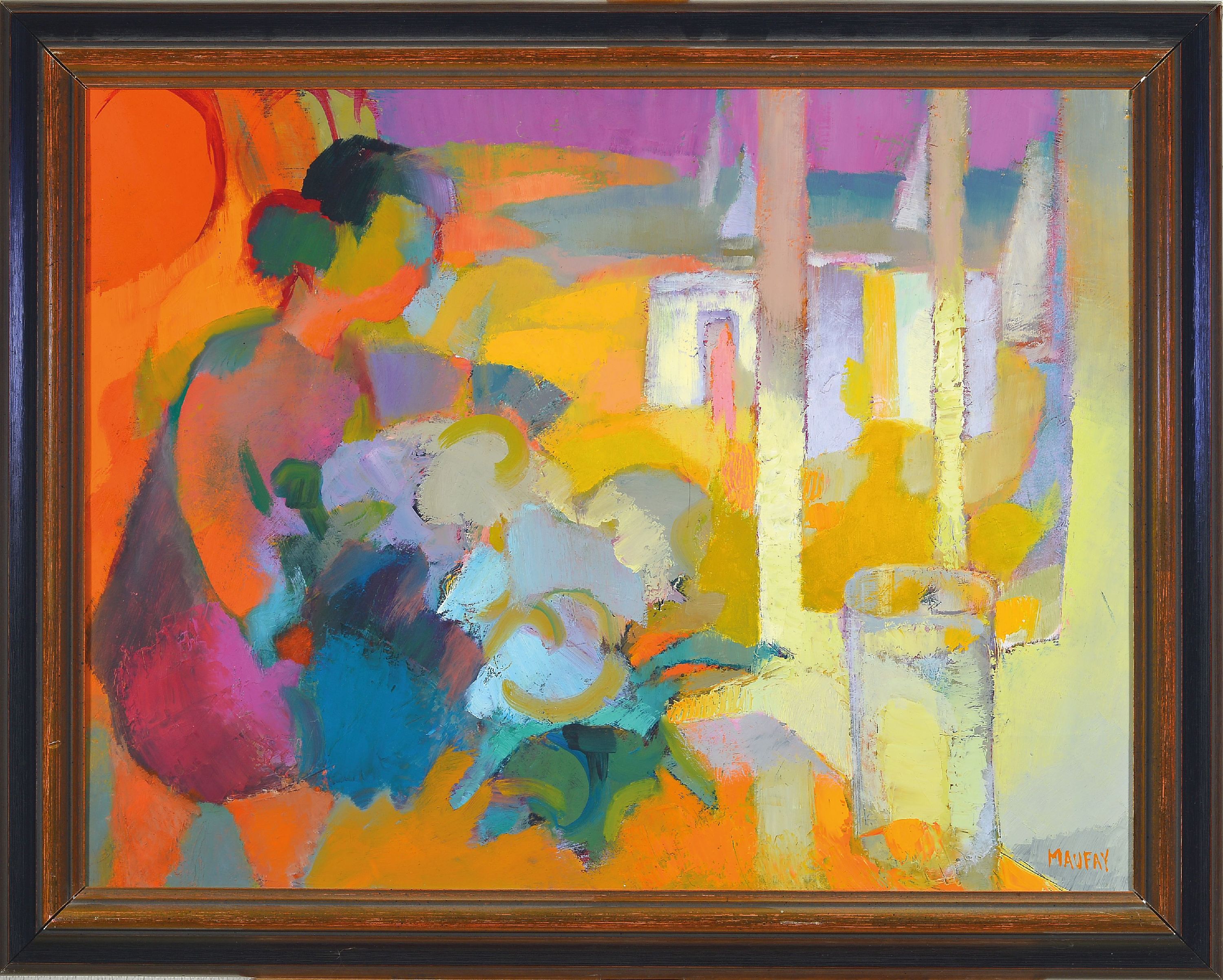 Detail k: Jean Maufay, geb. 1927, Soir d'été, Öl/Lwd, rückseitig dat. 1979, rechts unten signiert, ca. 50x65cm, R. ca. 60x75cm