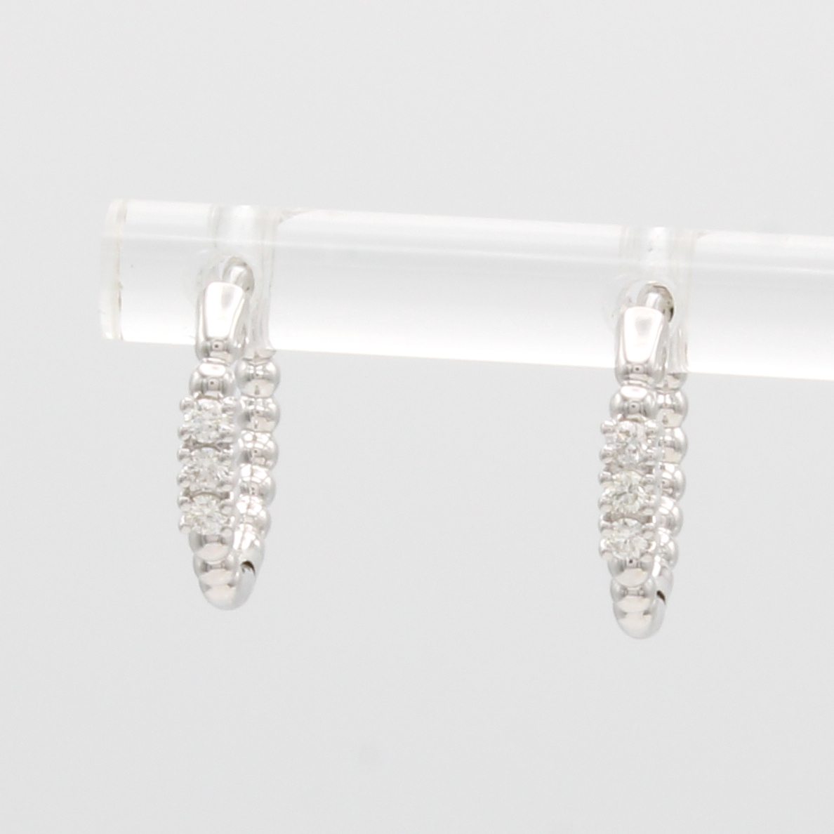 Image 27049114 - Paar Klappcreolen mit Brillanten, WG 585/000, 6 Brill. zus. ca. 0.10 ct Weiß/si, ...