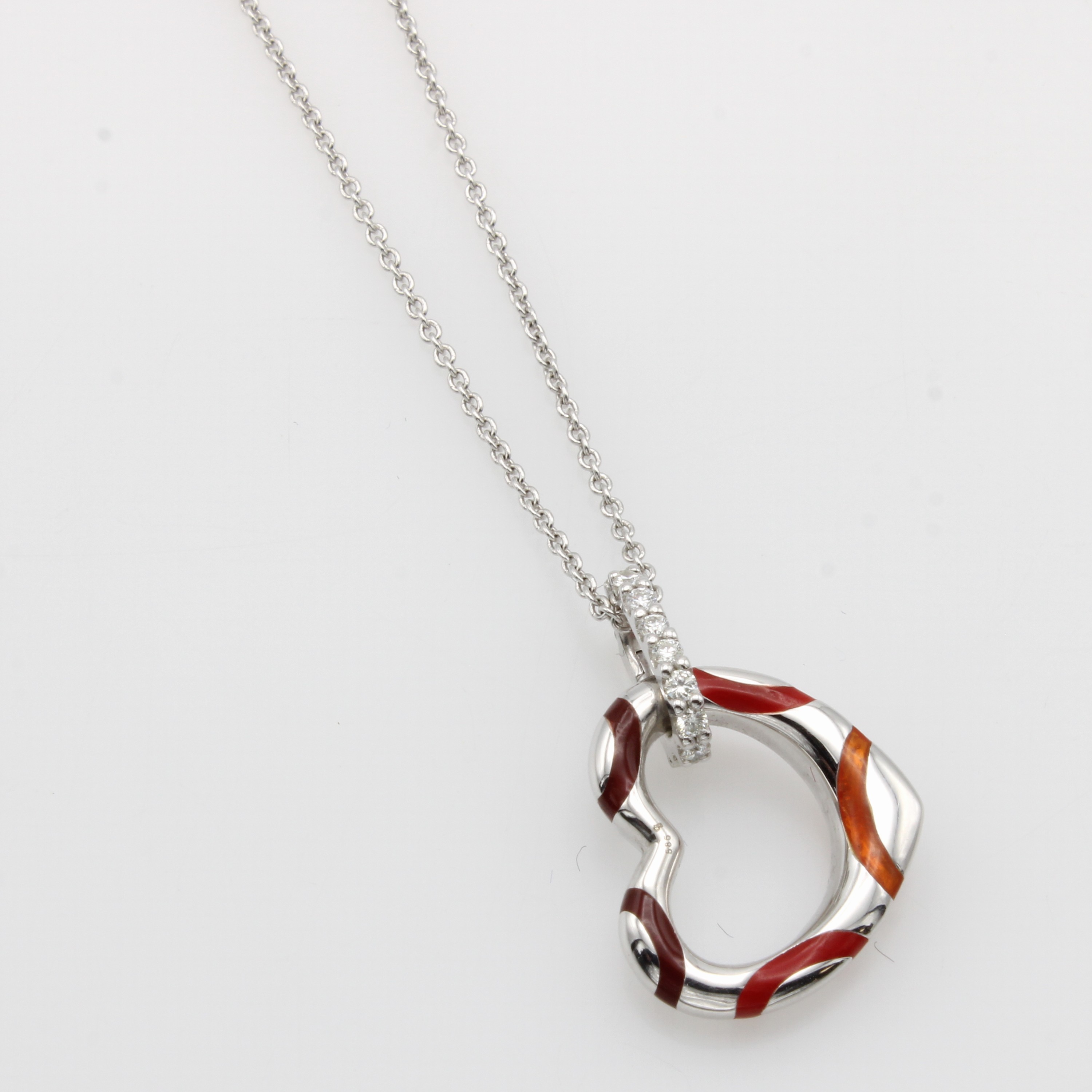 Image 27049118 - Clipanhänger ´Herz´ mit Colorit und Brillanten an Kette, WG 585/000, Brill. in Oberteil ...