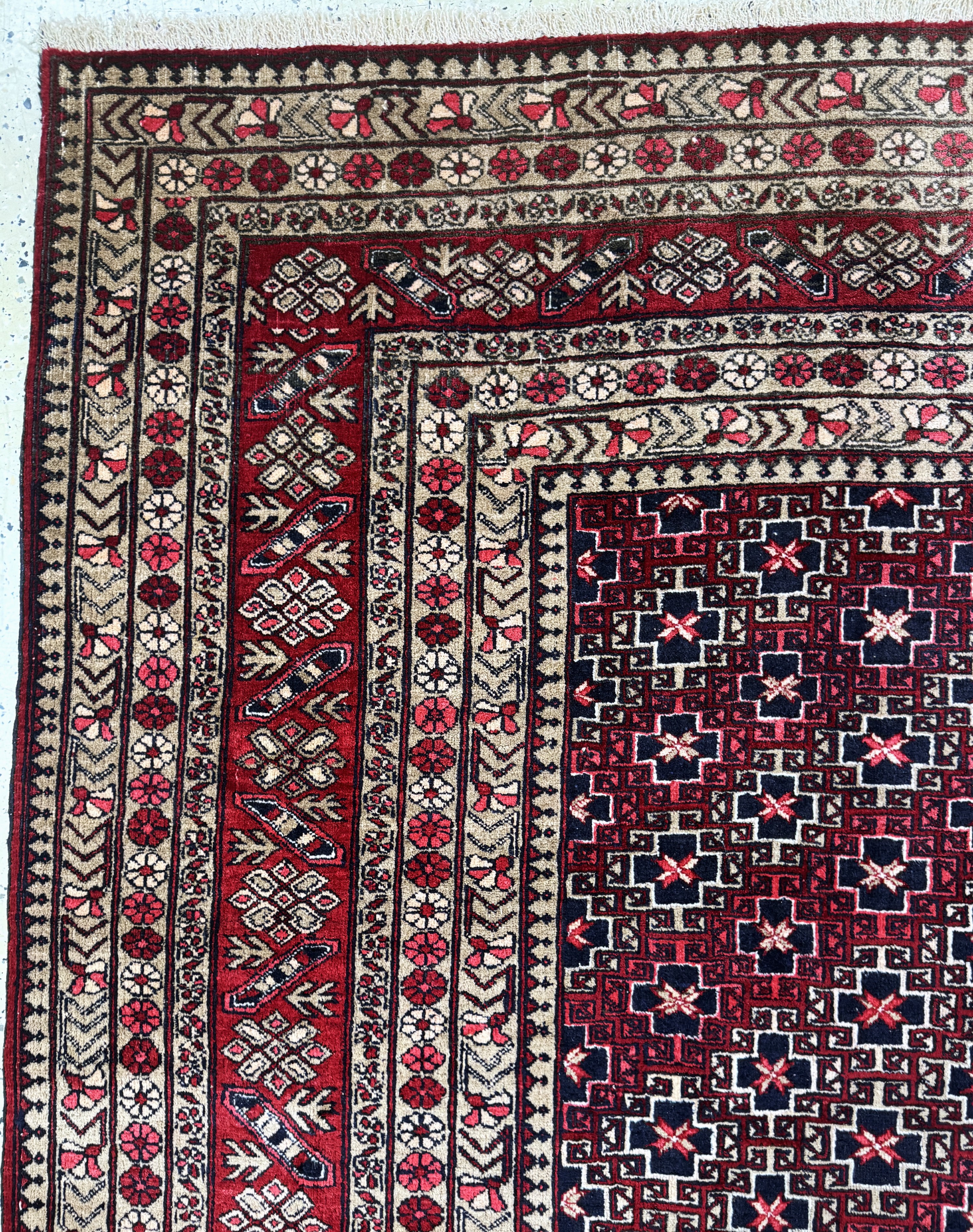 Detail d: Dolatabad, Afghanistan, Mitte 20.Jhd, Wolleauf Wolle, ca. 348 x 250 cm, EHZ: 2