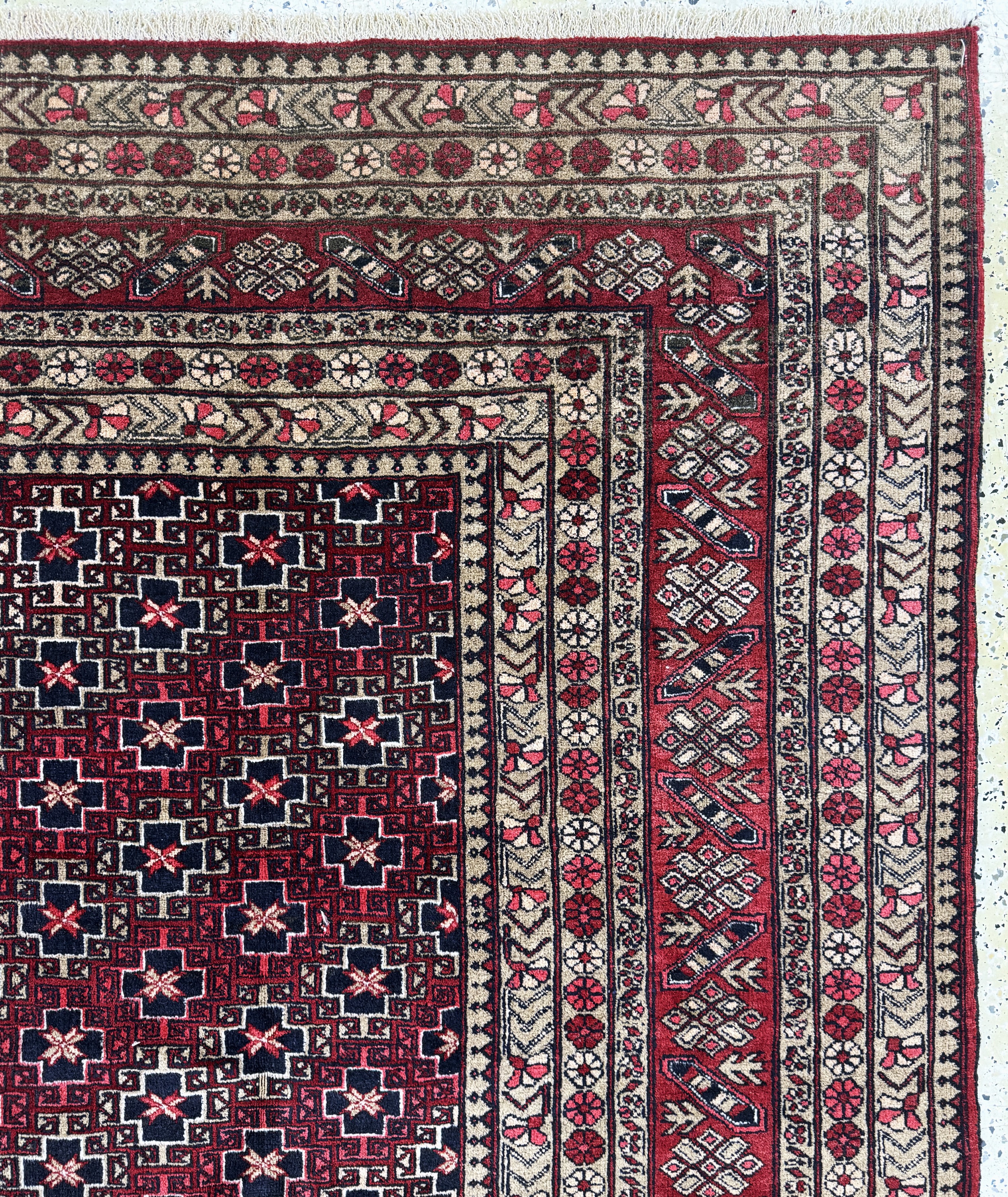 Detail f: Dolatabad, Afghanistan, Mitte 20.Jhd, Wolleauf Wolle, ca. 348 x 250 cm, EHZ: 2