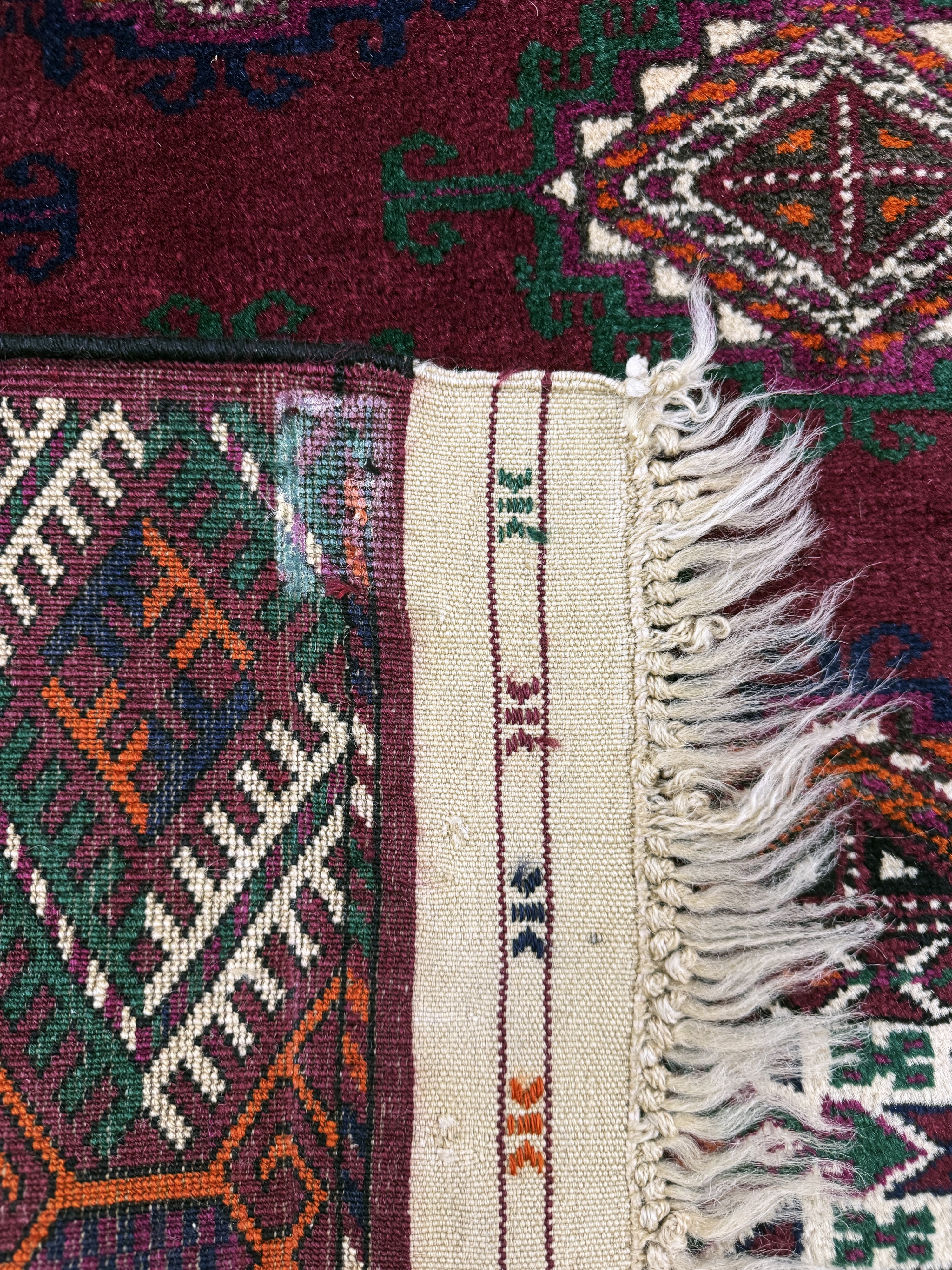 Detail e: Buchara fein, Rußland, Mitte 20.Jhd, Wolle auf Wolle, ca. 193 x 111 cm, EHZ: 2